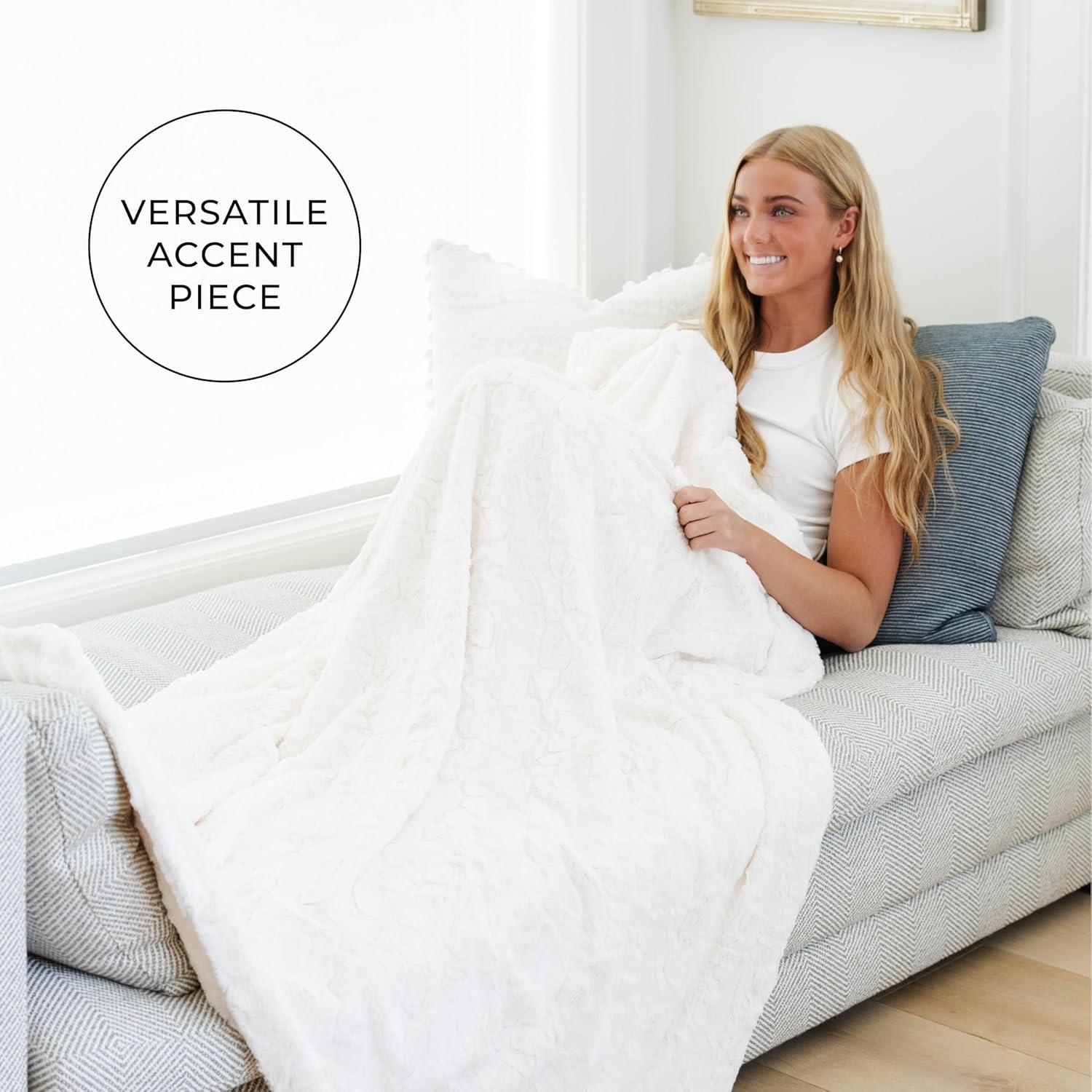 Graced Soft Luxuries Double Sided Faux Fur Throw Blanket, Multiple Colors