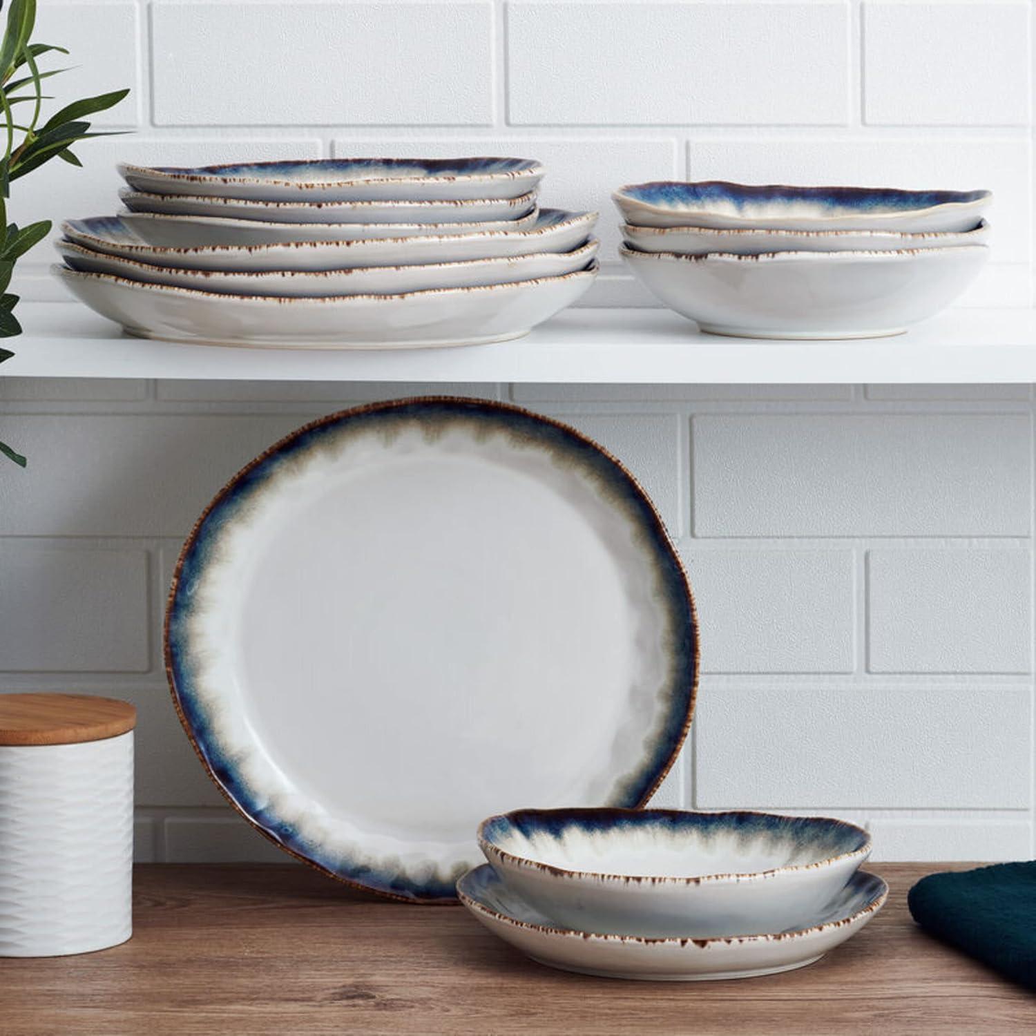Mikasa Cole 12-Piece Stoneware Dinnerware Set, Service for 4
