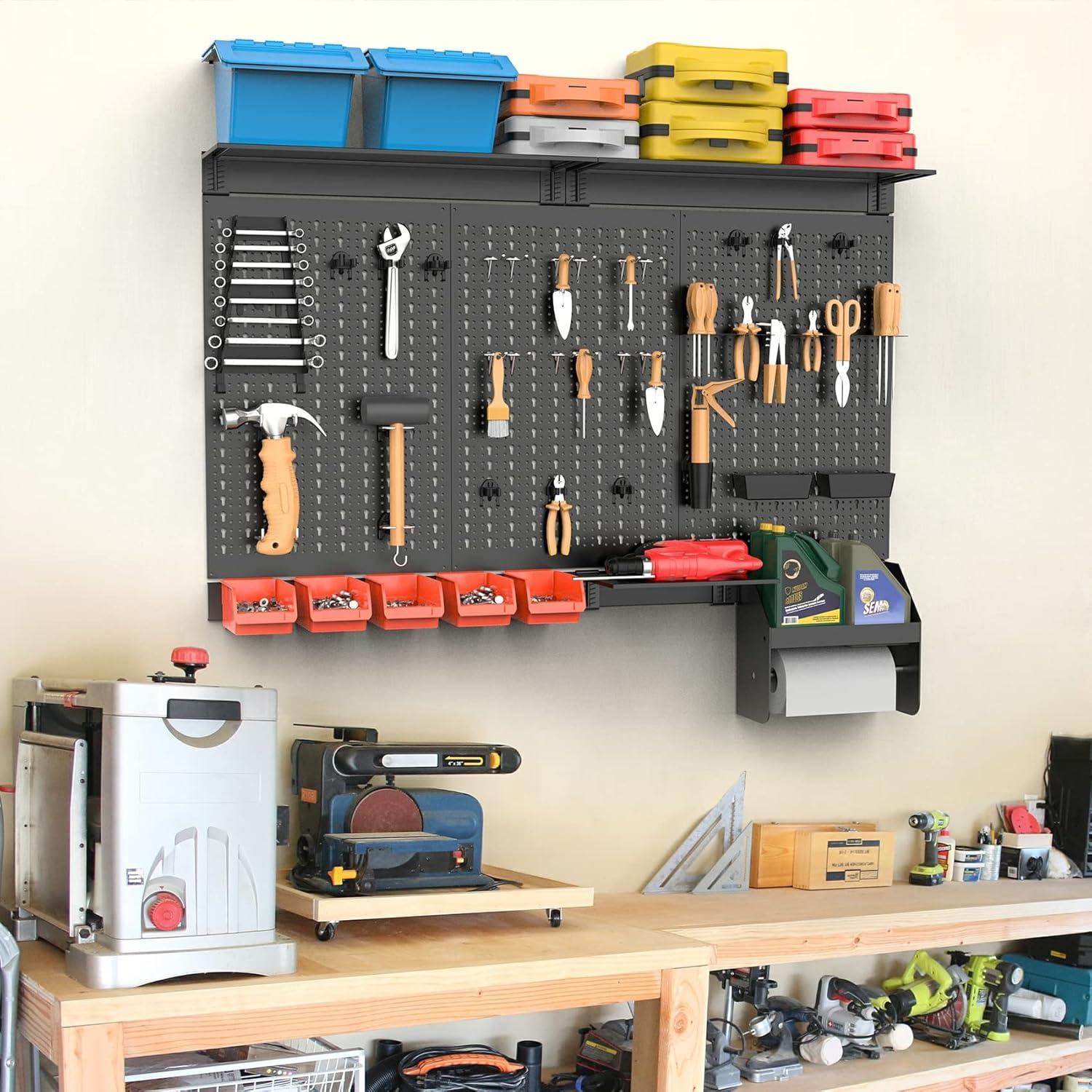 Metal Pegboard Wall Organizer – 4ft Wide