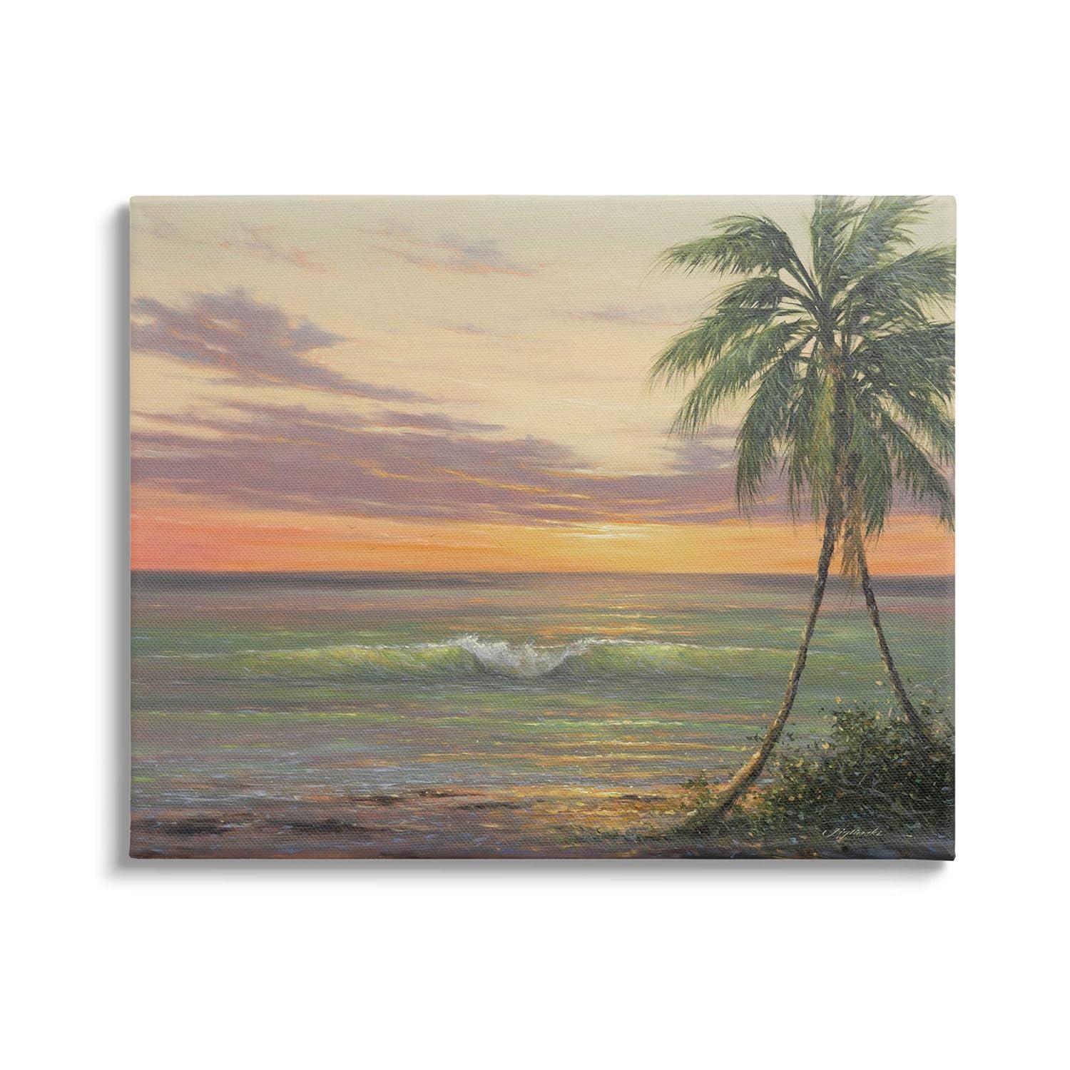 Stupell Industries " Tropical Ocean Waves Beach " by Martin Figlinski Painting Print