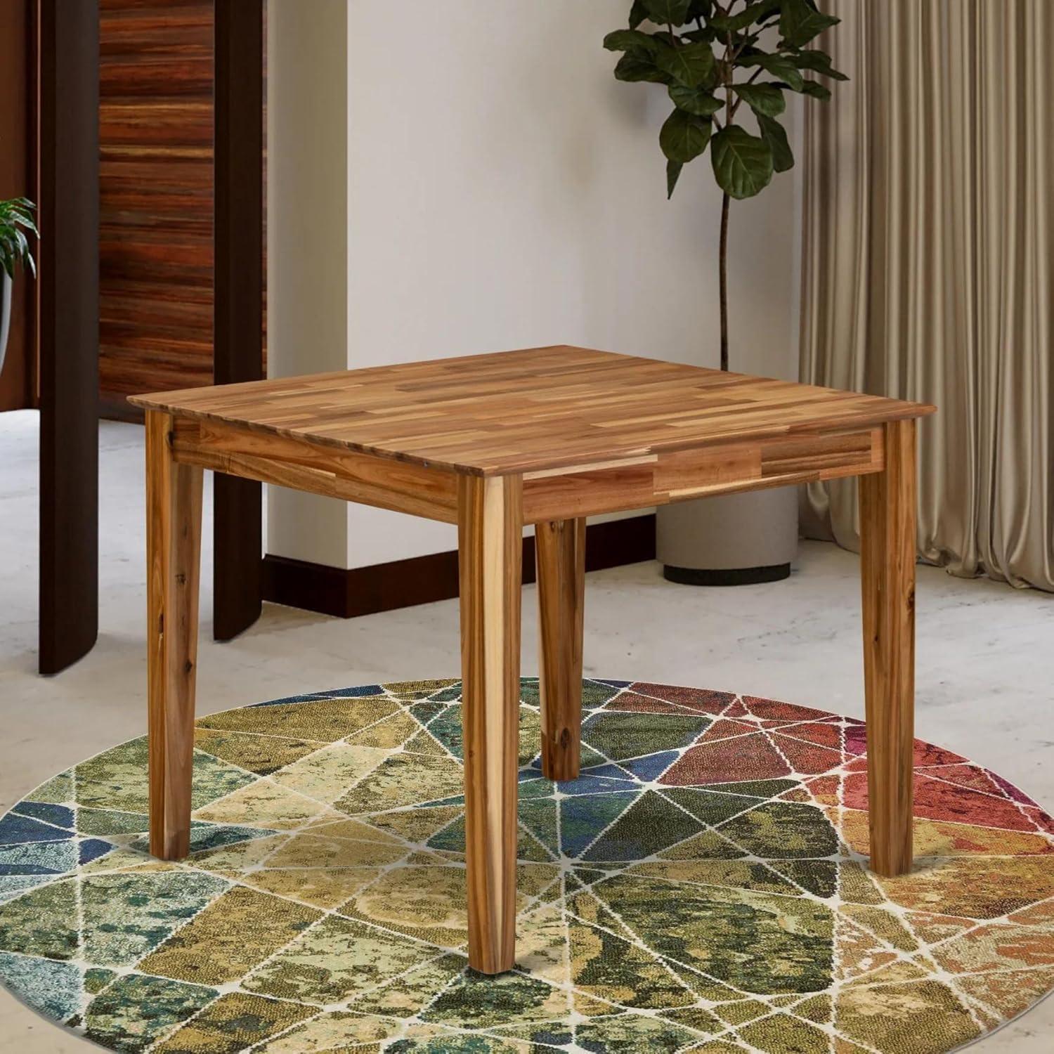East West Furniture, Modern Wood Dining Table With Walnut Color Table Top