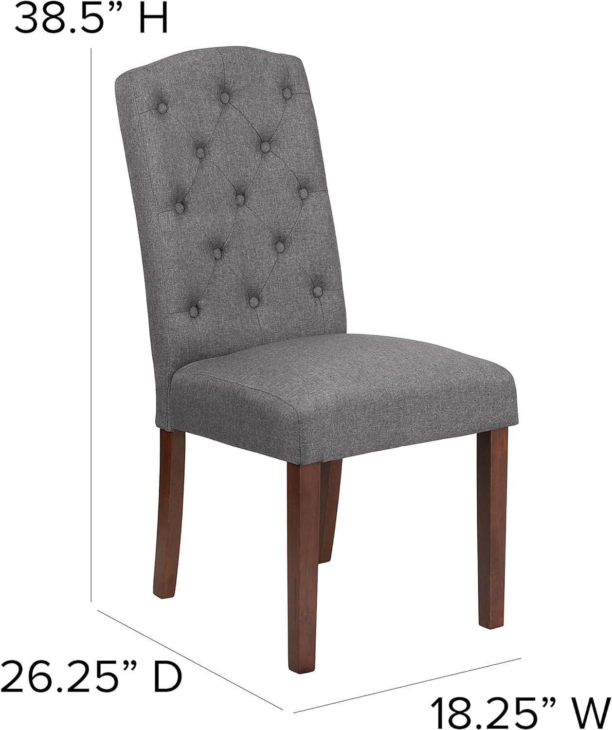 Hercules Grove Park High-Back Gray Fabric Parsons Side Chair