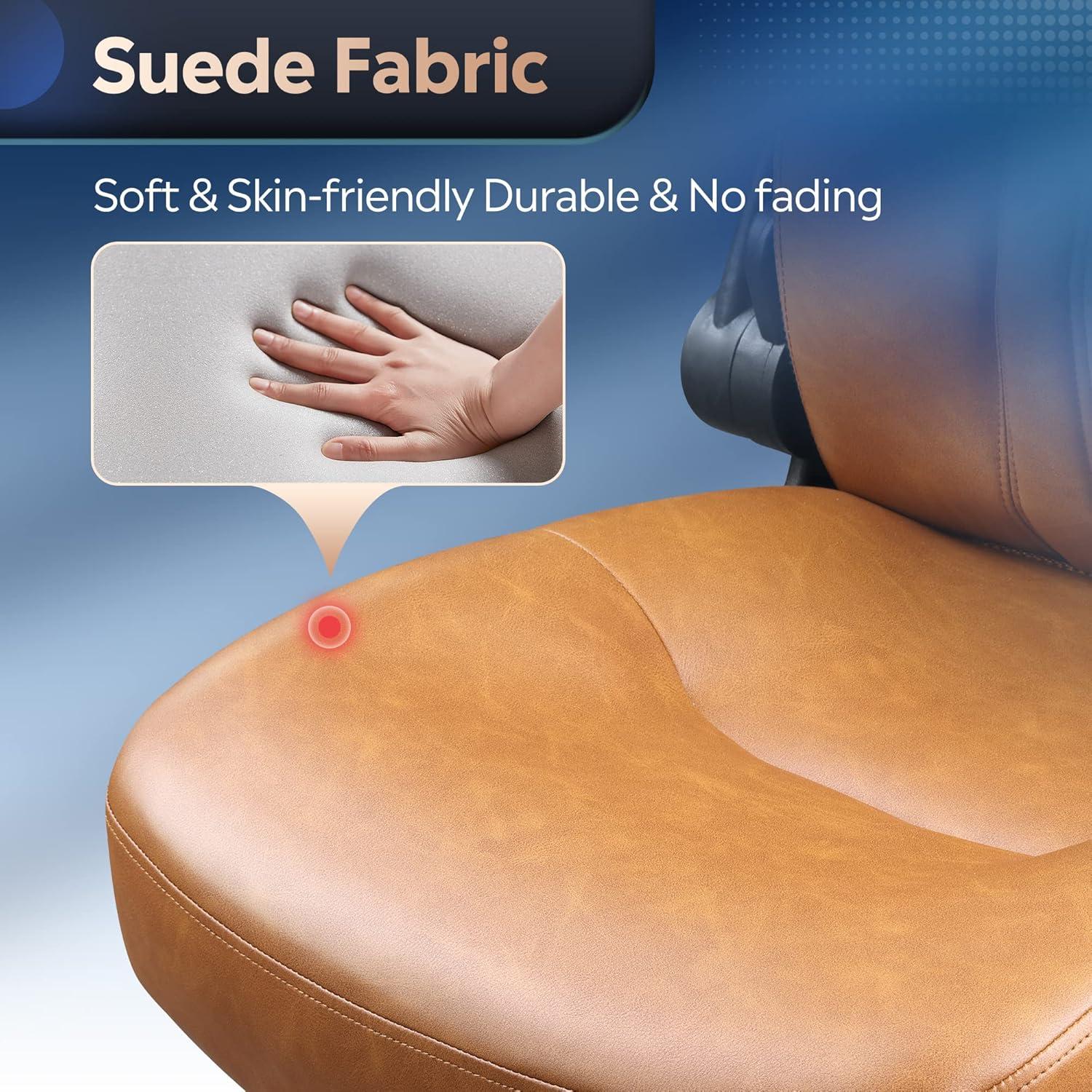 DEVAISE Executive Chair Computer Office Chair, High Back Ergonomic Desk Chair with Adjustable Flip-up Armrests, Lumbar Support and Thick Headrest, Brown