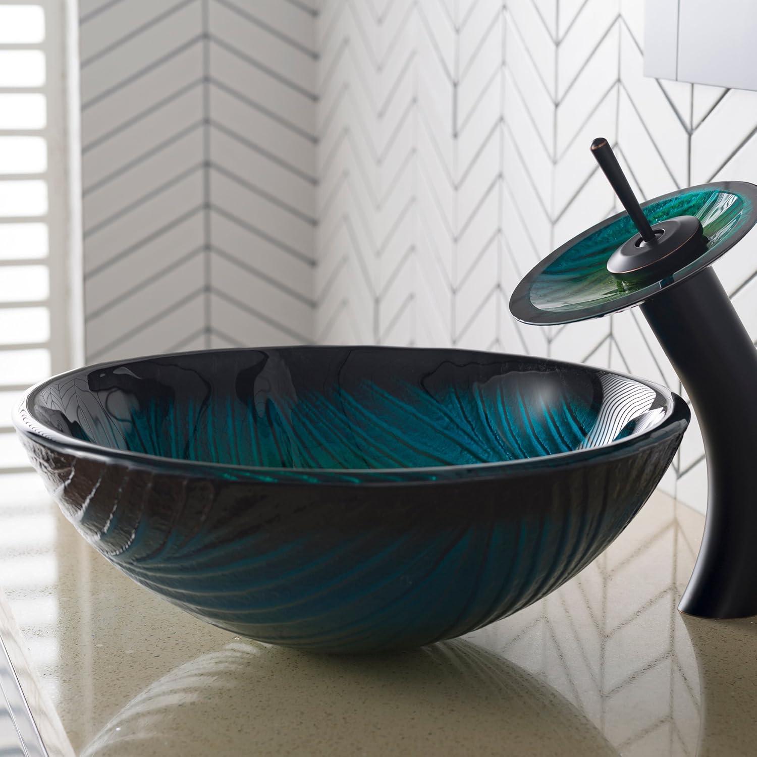 Nei Glass Circular Vessel Bathroom Sink