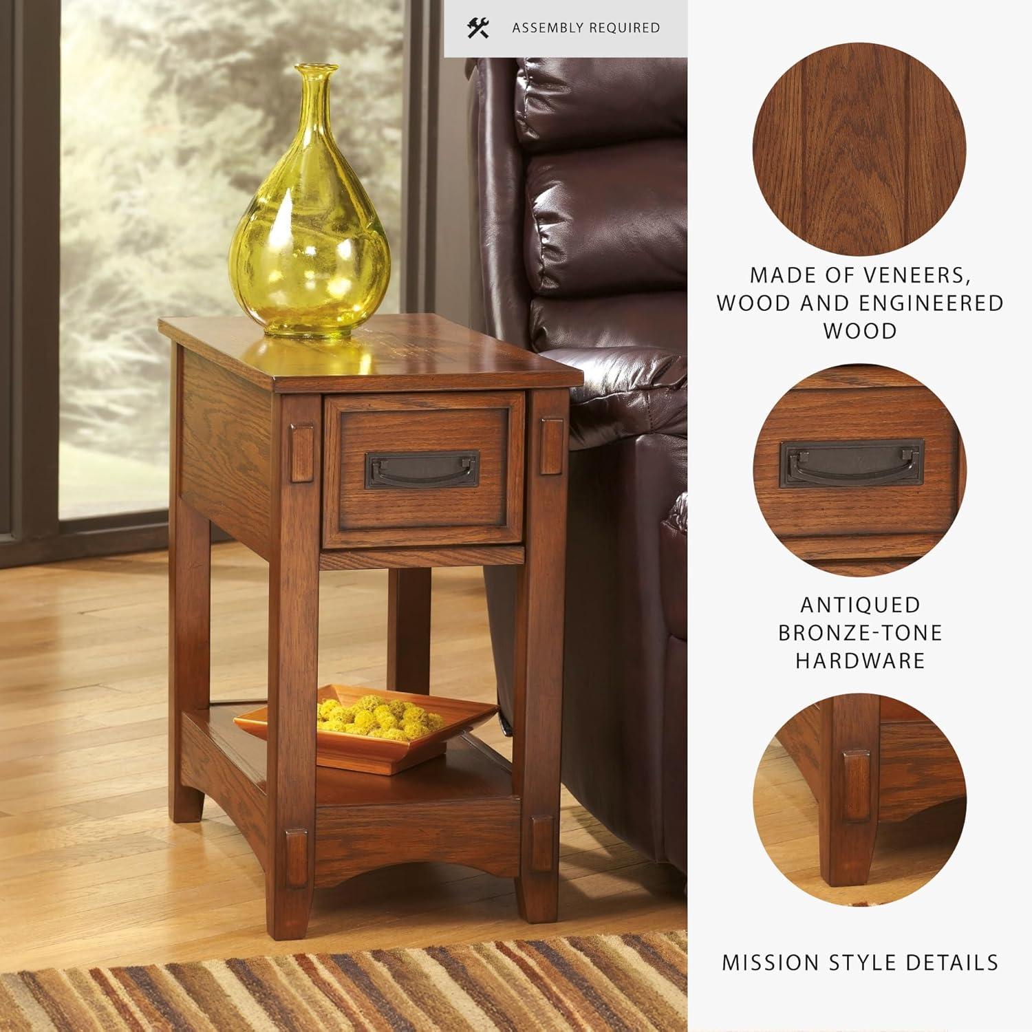 Signature Design by Ashley Contemporary Breegin Chairside End Table Brown