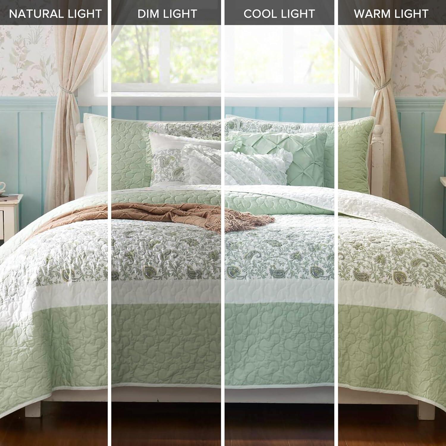 Madison Park Dawn 6 Piece Cotton Percale Quilt Set with Throw Pillows