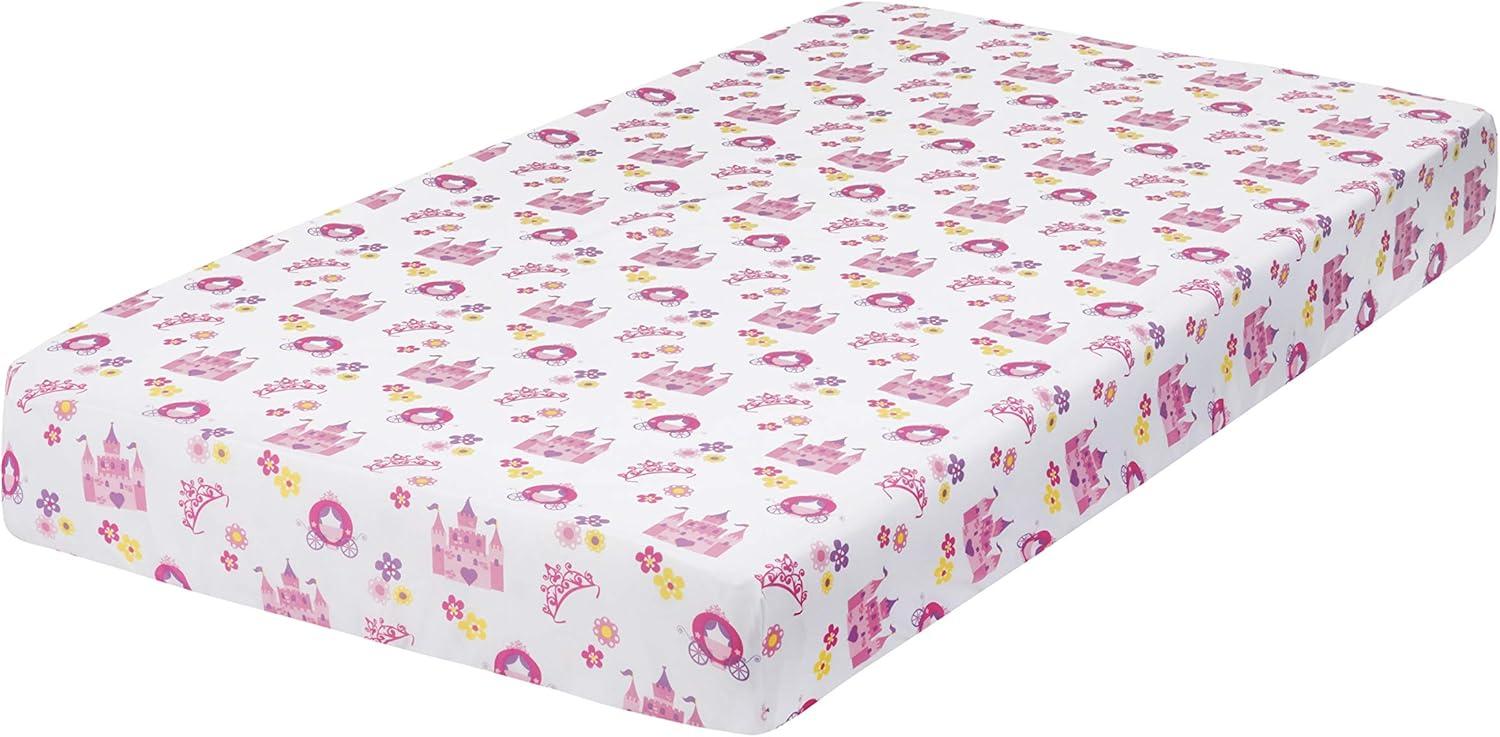 Everyday Kids 3 Piece Girls Crib Bedding Set -Princess Storyland