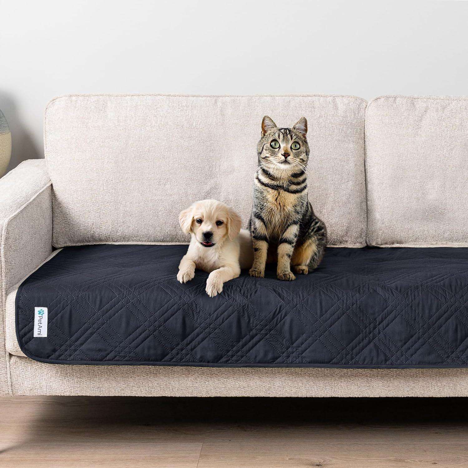 PetAmi Waterproof Dog Bed Couch Cover, Pet Cats Sofa Furniture Protector, Anti-Slip Soft Washable Blanket