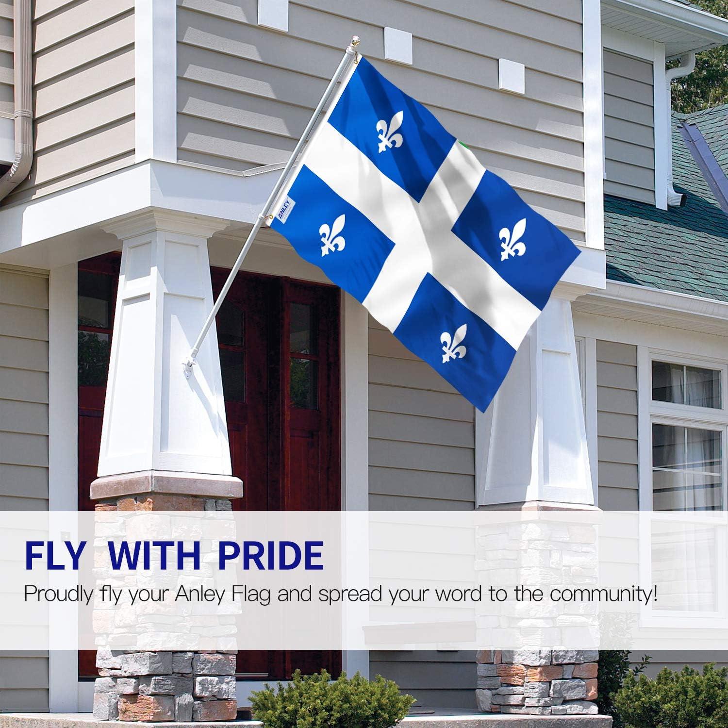 Anley Fly Breeze 3x5 Foot Quebec Flag - Canadian Province of Quebec Flags Polyester