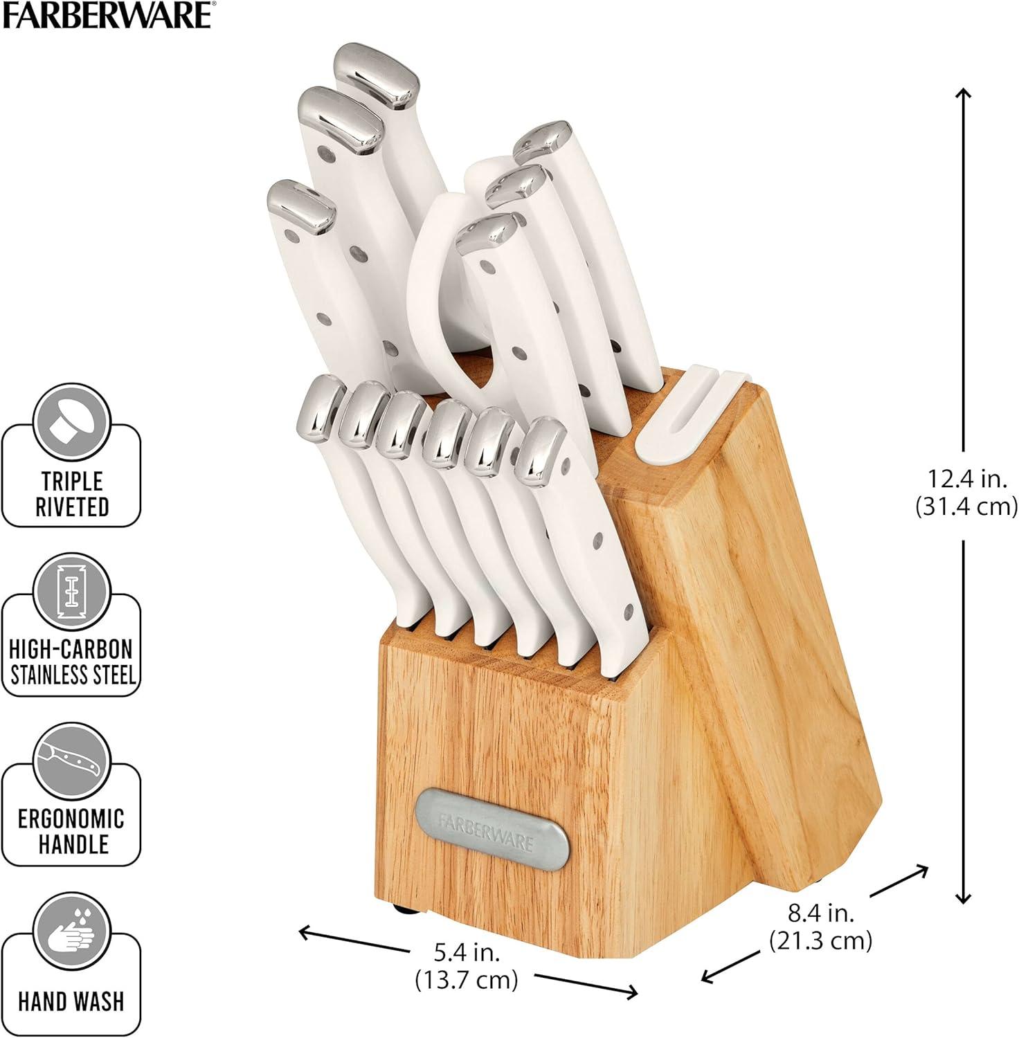 Farberware Farberware Edgekeeper 14-Piece Triple Rivet Knife Block Set with Built-In Sharpener