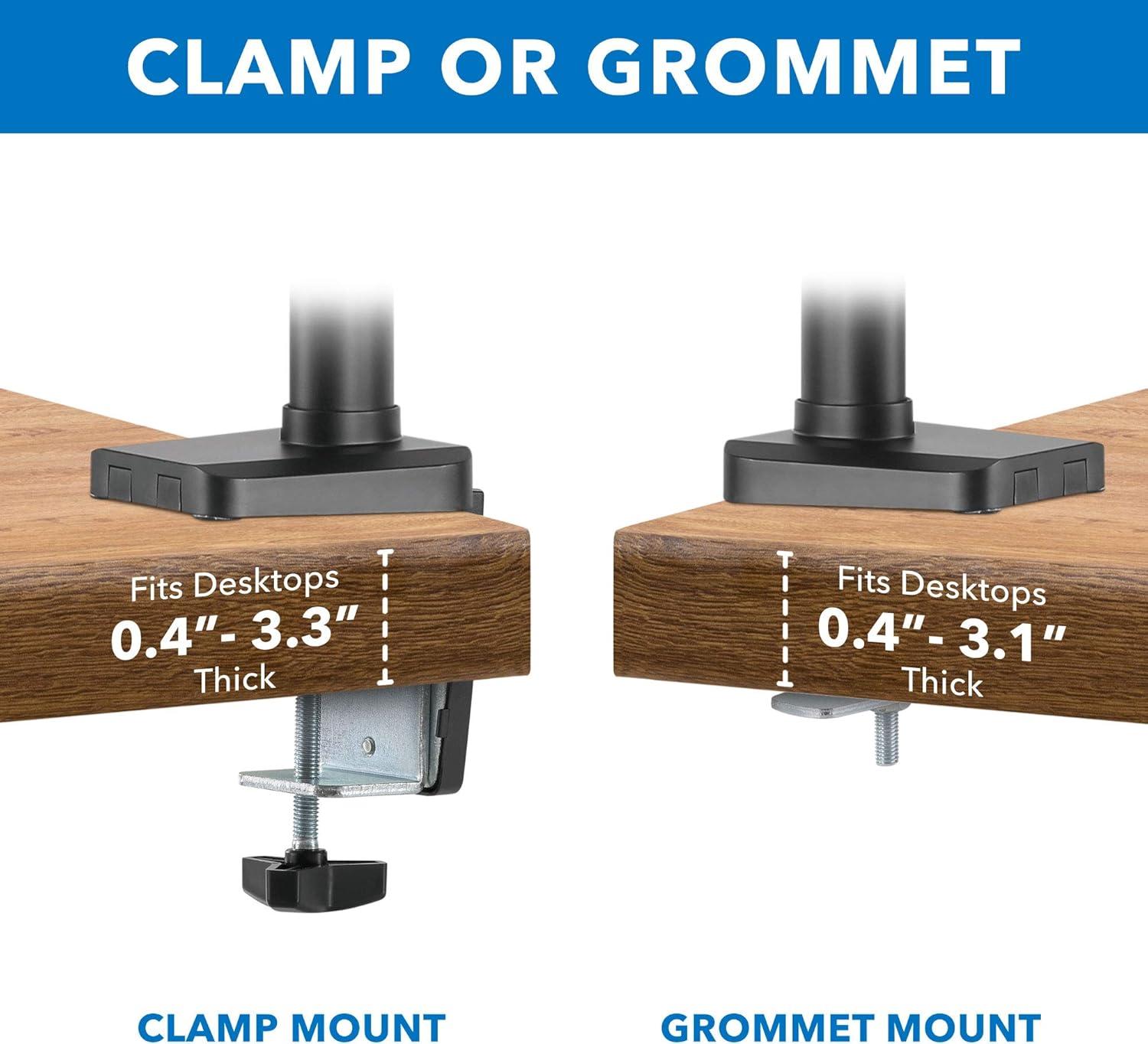 Mount-It! Triple Monitor Mount - 3 Monitor Stand for Gamers and Professionals Fits Curved or Flat Screens from 17 to 27 Inches, 15 Lbs per Screen