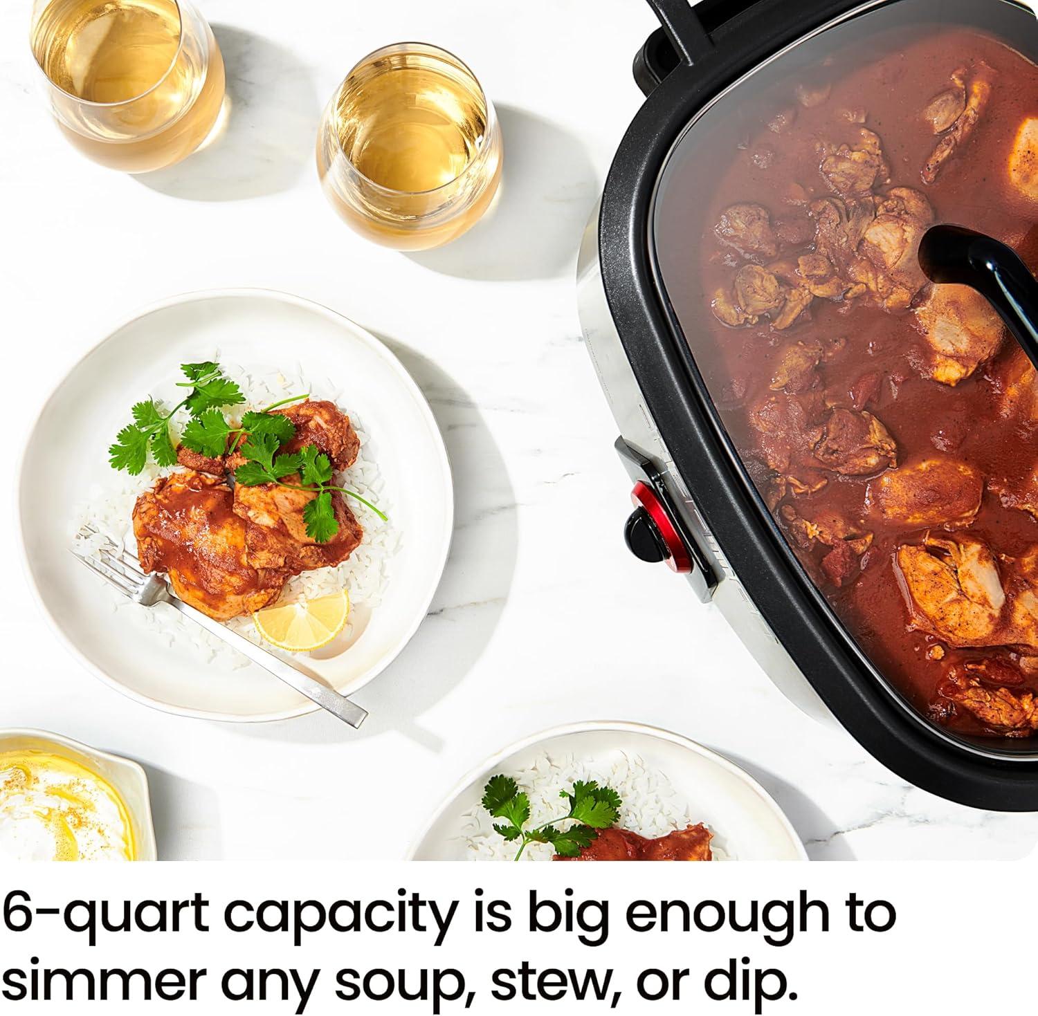 Chefman 6-Quart Stainless Steel Nonstick Slow Cooker