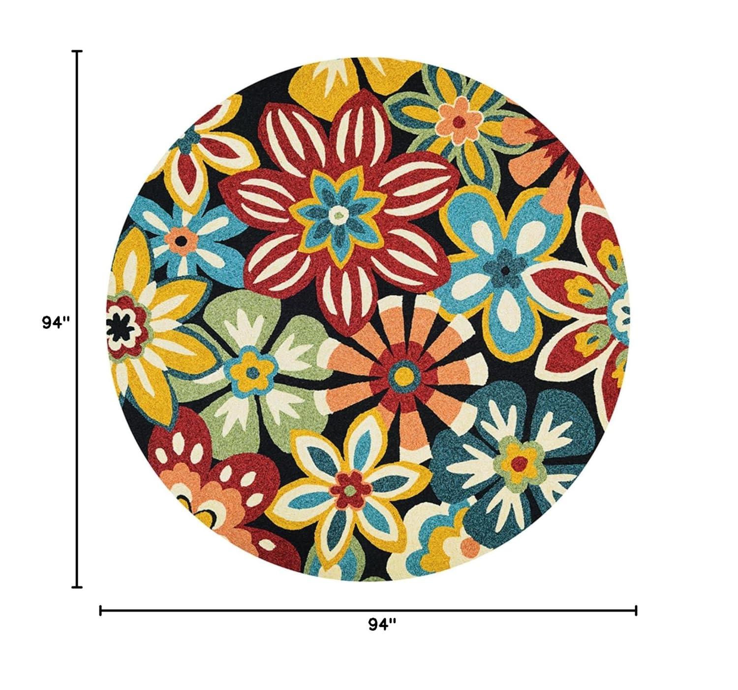 Couristan Covington Geranium, Navy-Multi Round Rug