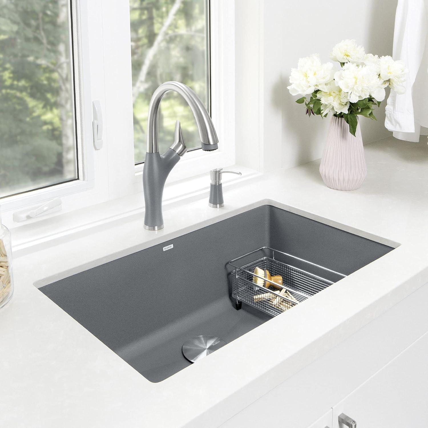 Precis SILGRANIT 32" L X 19" W Super Single Undermount Kitchen SInk