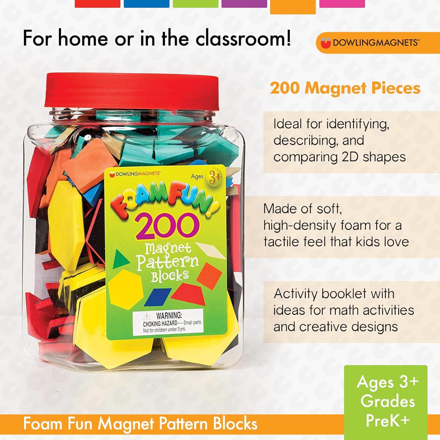 Dowling Magnets Foam Fun Magnets Pattern Blocks