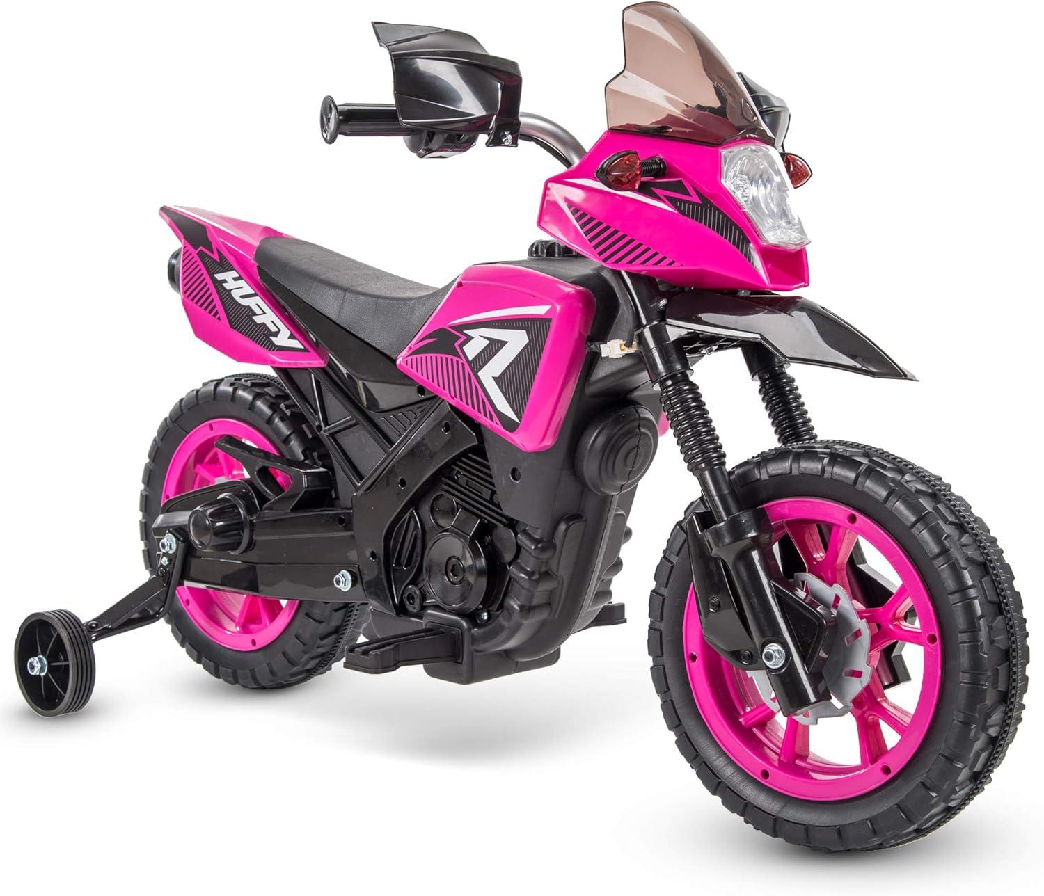 Kids' Pink 6-Volt Ride-On Motorcycle with Training Wheels