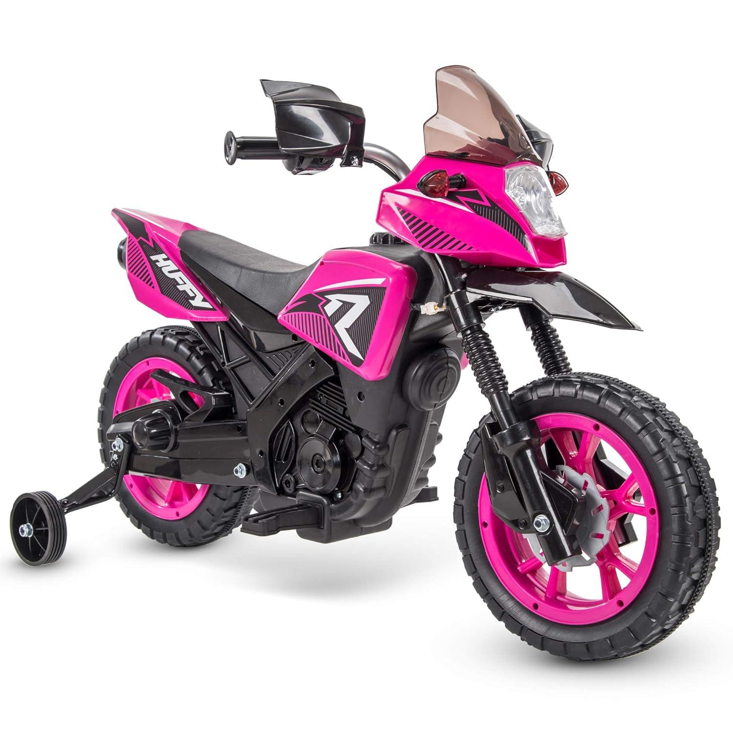 Huffy 6V Motorcycle Kids' Battery Ride-On, Fits Riders 3 to 7 Years Old, Hot Pink, Child, Girl's