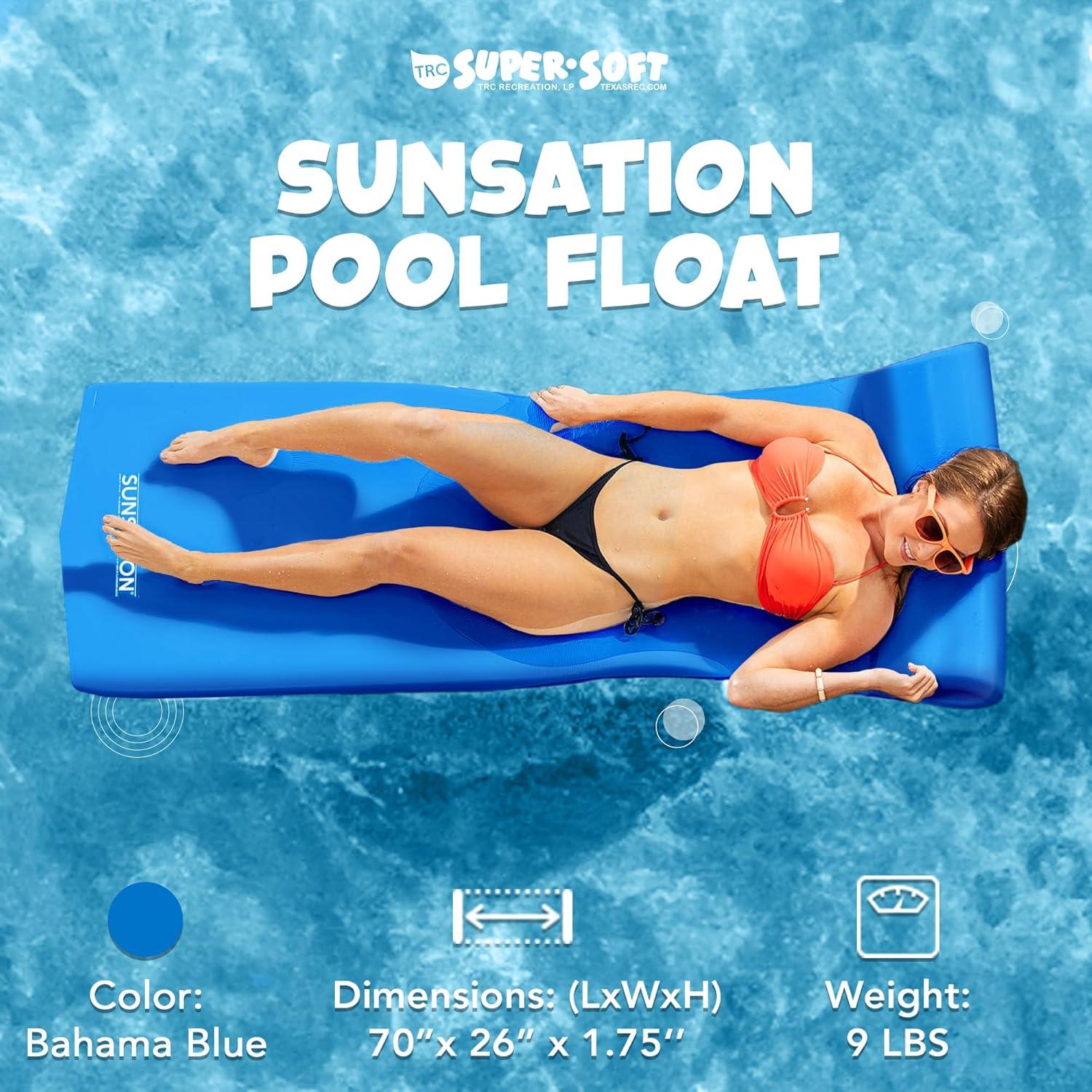 TRC Recreation Sunsation 1.75" Thick Foam Lounger Raft Pool Float