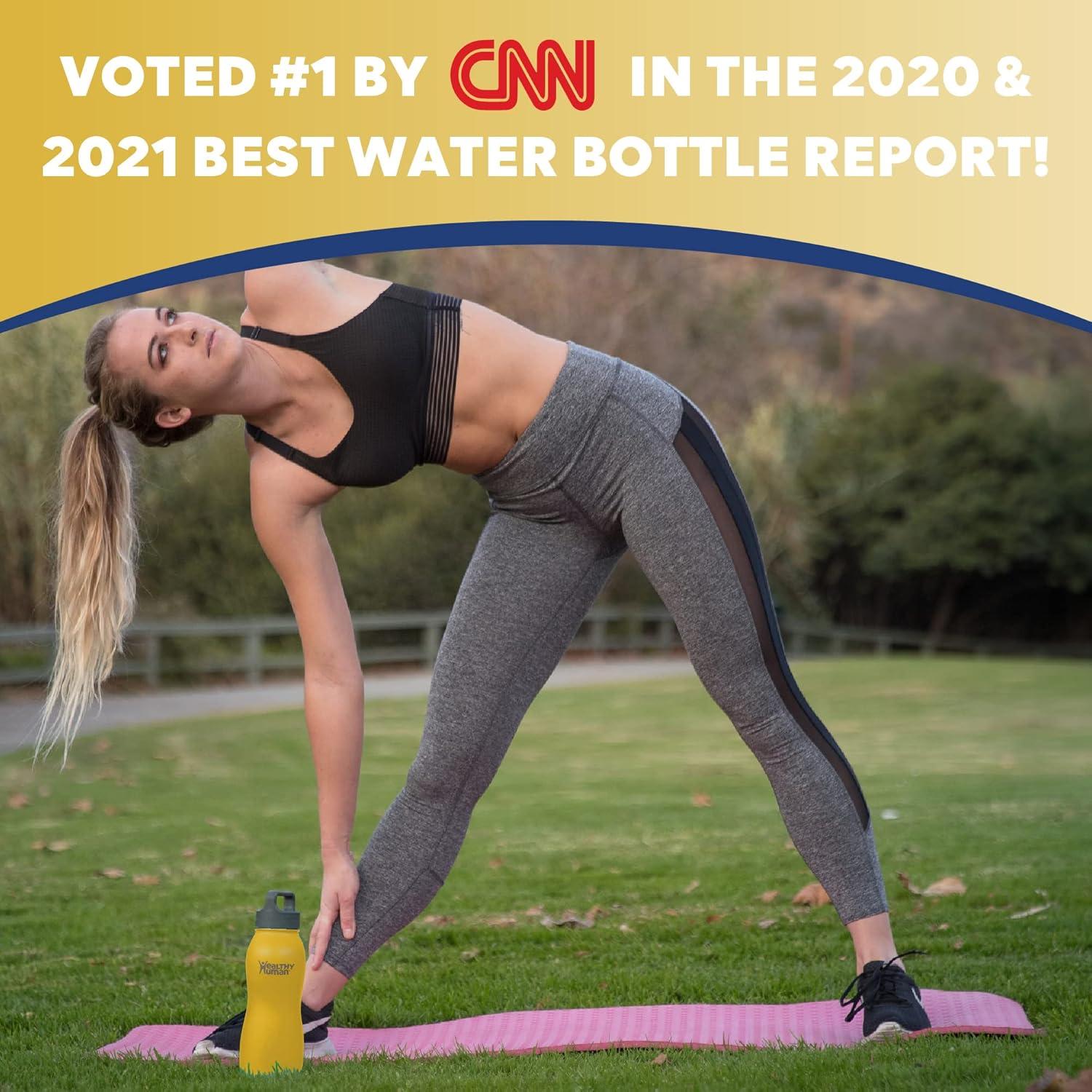 Healthy Human Stainless Steel Curve Water Bottle |(21 oz/ 621 ML, Limoncello)