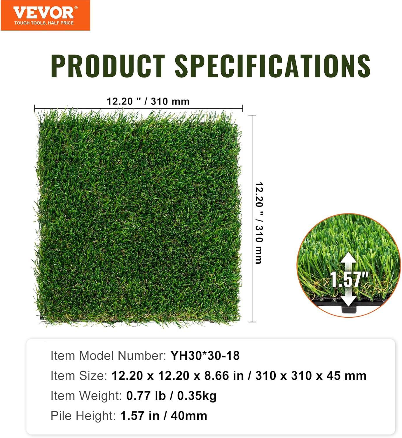 12" x 12" Artificial Grass Turf Panels