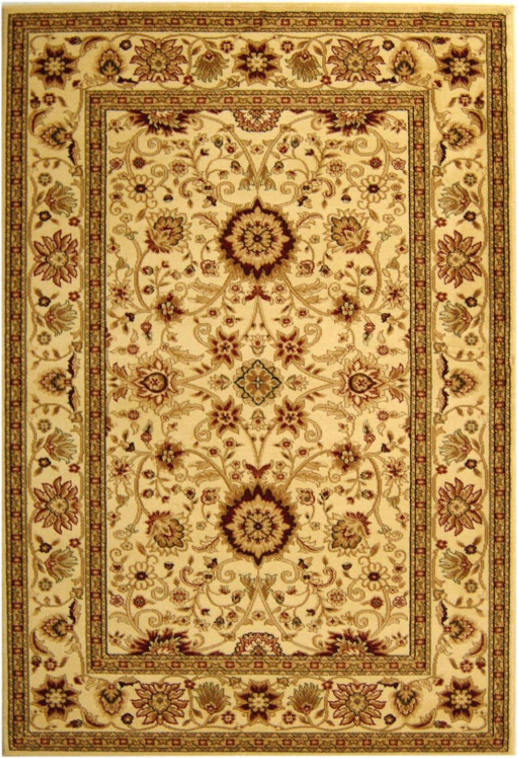 Lyndhurst LNH212 Power Loomed Area Rug - Ivory/Ivory - 6'x9' - Safavieh