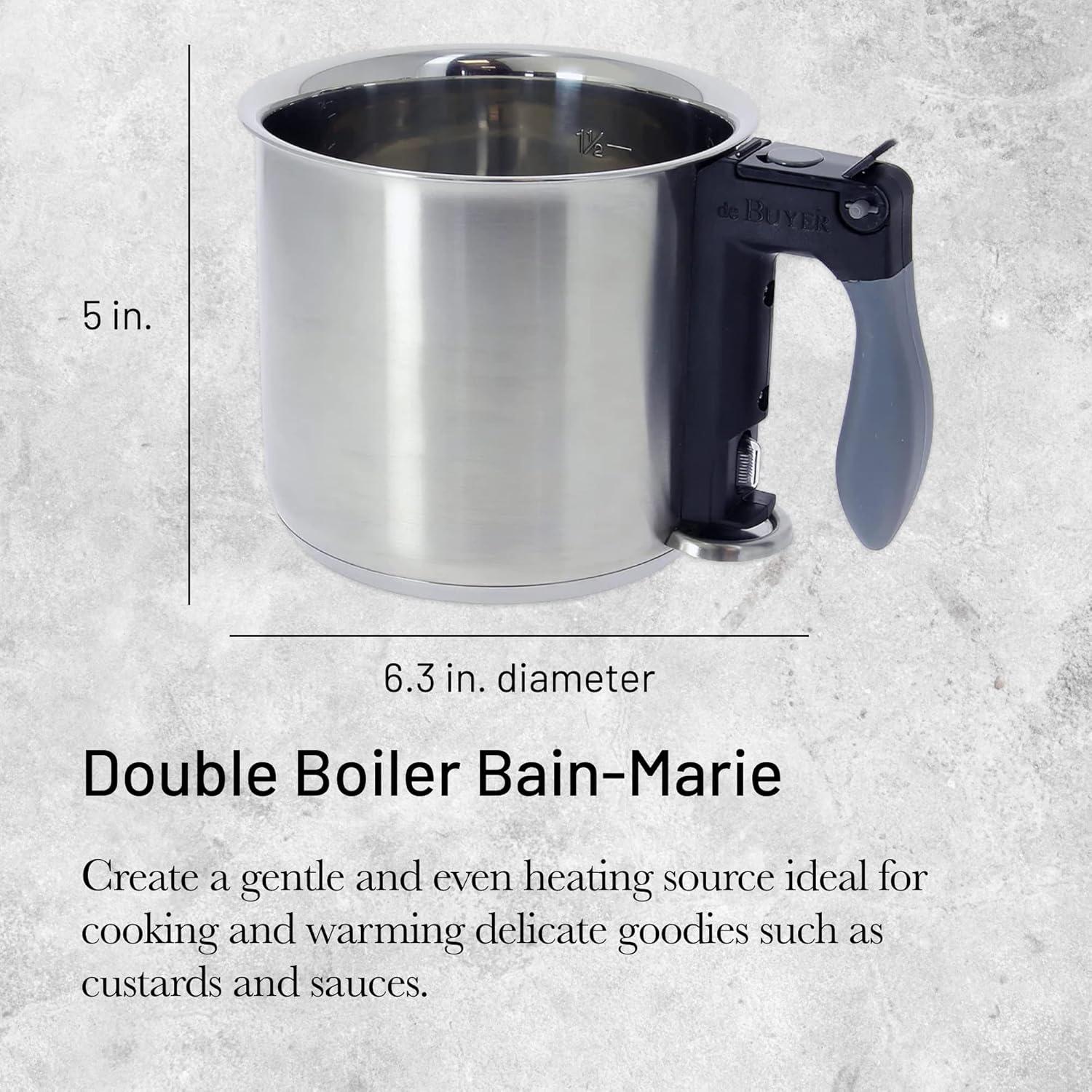 Stainless Steel Double Boiler Bain-Marie with Water Gauge