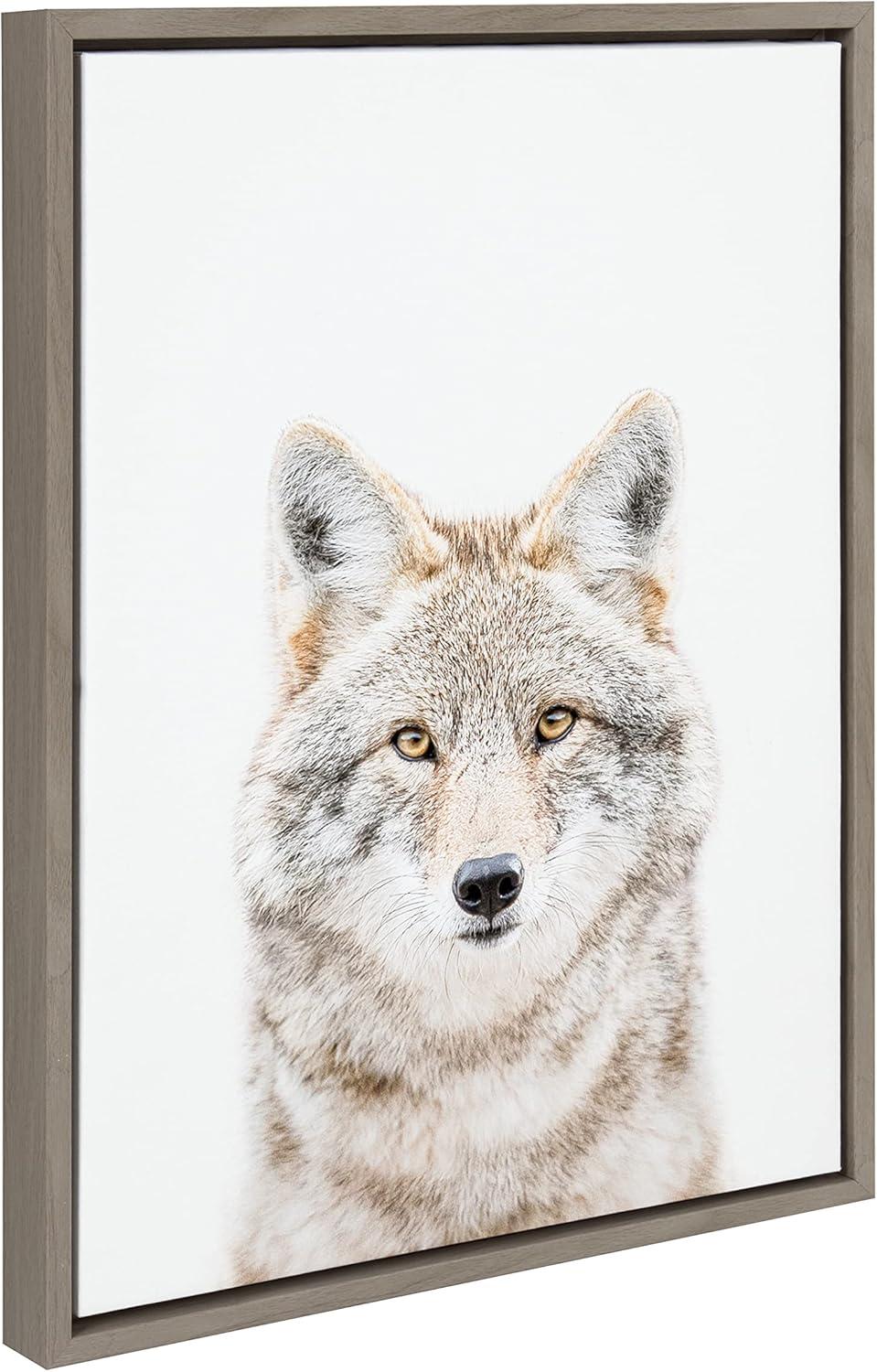 18" x 24" Sylvie Wolf Portrait Framed Canvas by Amy Peterson Art Studio - Kate & Laurel All Things Decor