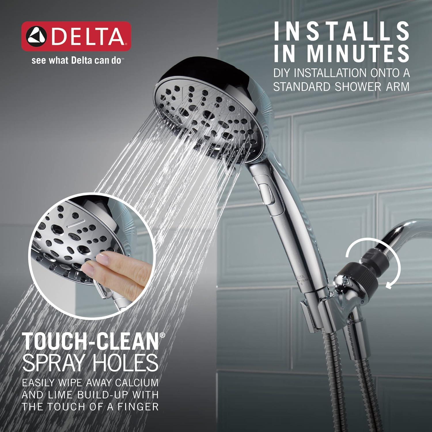 6-Spray H2Okinetic Handheld Shower Head with Hose, Hand Held Shower Head