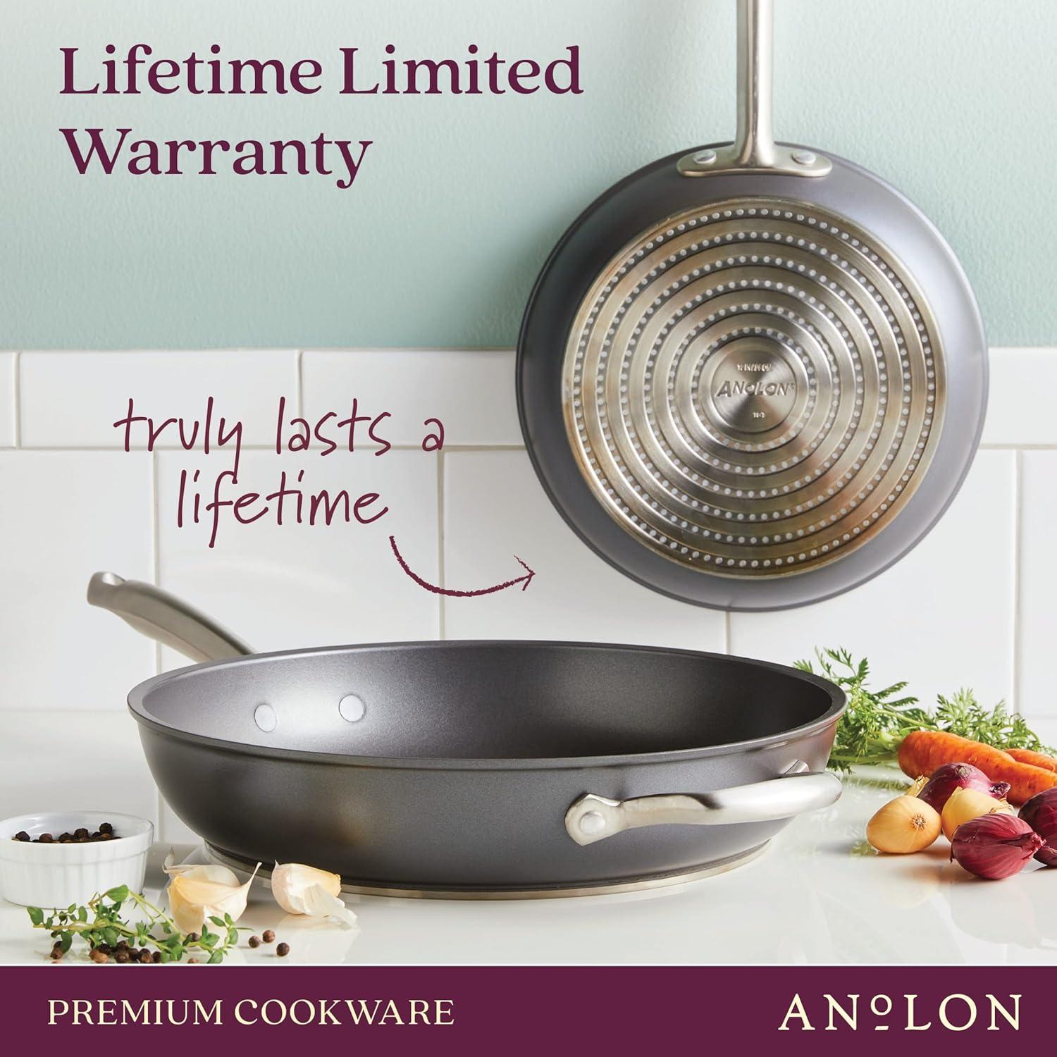 Anolon Accolade 12.25" Forged Hard-Anodized Nonstick Frying Pan with Lid