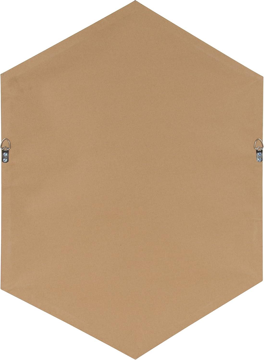 Kate and Laurel Rhodes Modern Hexagon Wall Mirror, 22 x 31, Silver, Decorative Geometric Hexagon MIrror with Chrome Finish for Elegant Contemporary Wall Decor