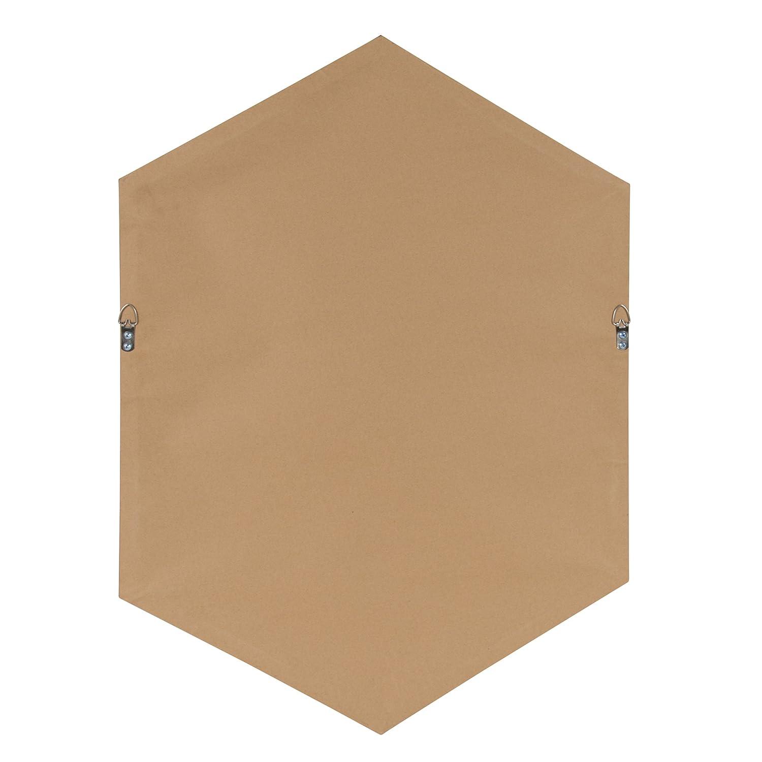 Kate and Laurel Rhodes Modern Hexagon Wall Mirror, 22 x 31, Silver, Decorative Geometric Hexagon MIrror with Chrome Finish for Elegant Contemporary Wall Decor