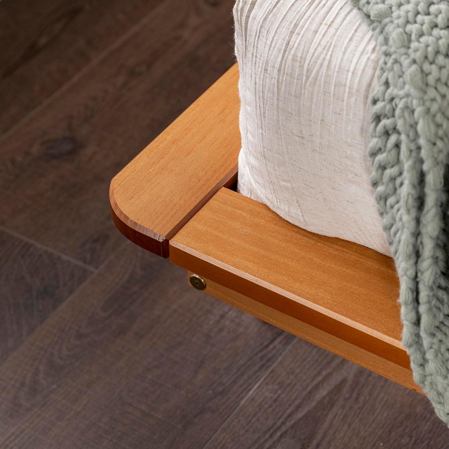 George Oliver Mid-Century Modern Solid Wood King Platform Bed Frame