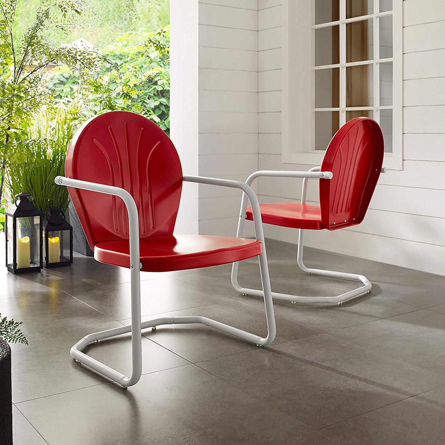 Griffith Bright Red Gloss Metal Outdoor Lounge Chair