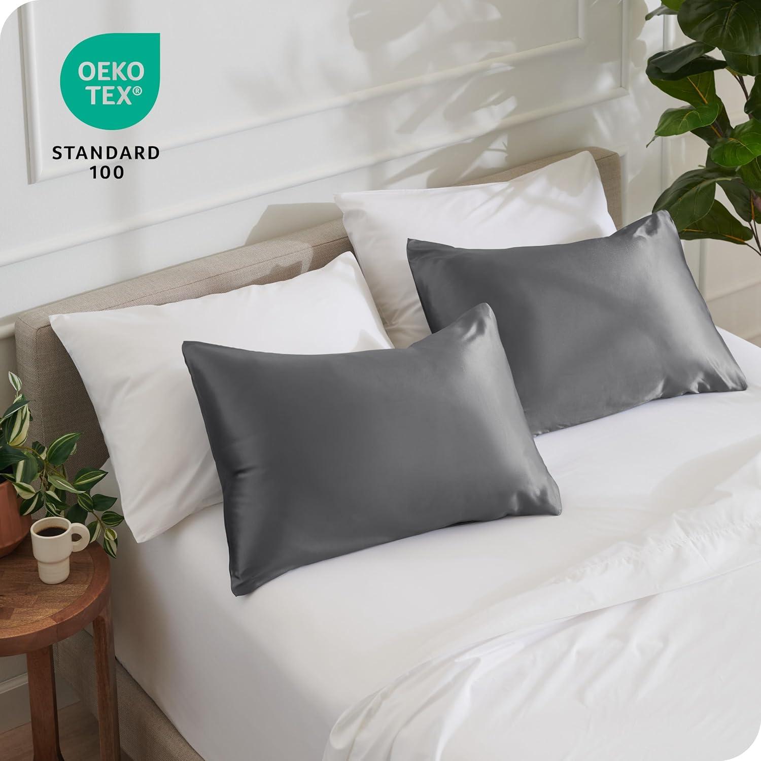 2 Pcs Satin Pillowcase Set for Hair and Skin by Bare Home