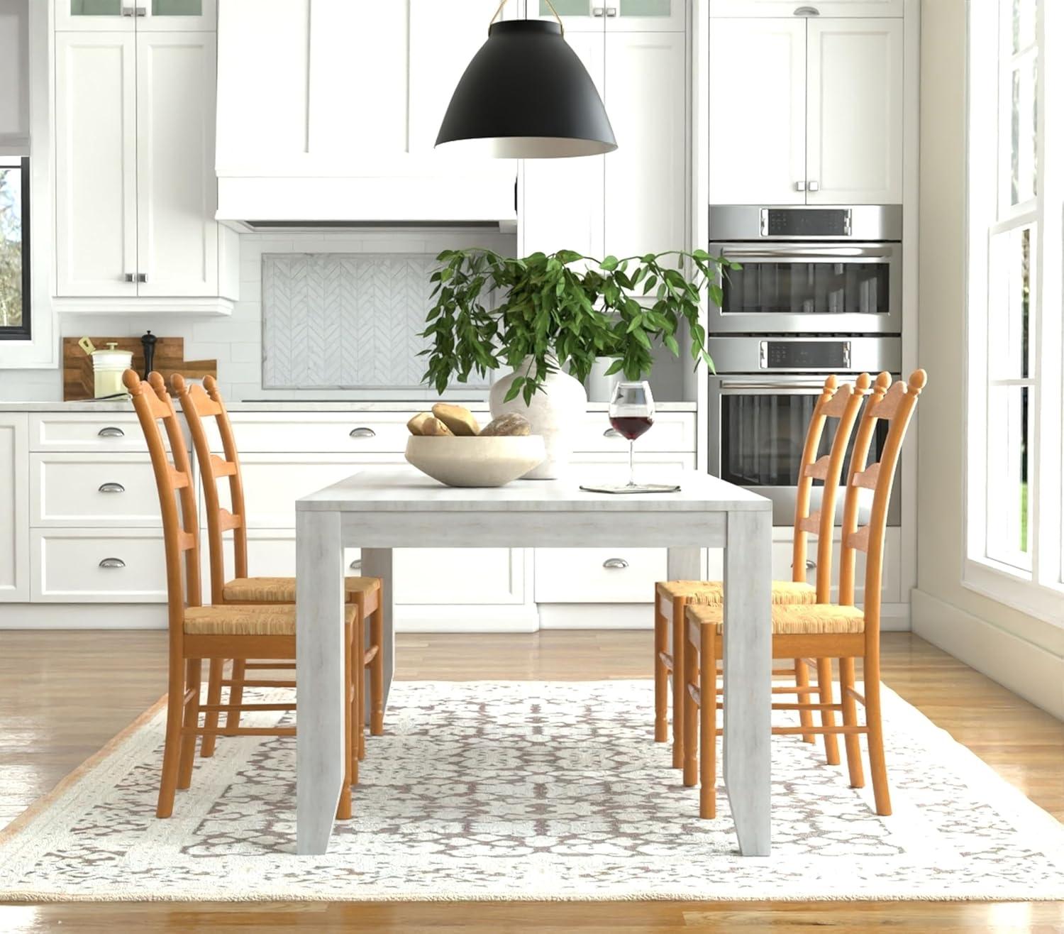 Carolina Living Aurora Rush Seat Dining Chair English Pine and Table: Woven, Ladder-Back, Wood Frame