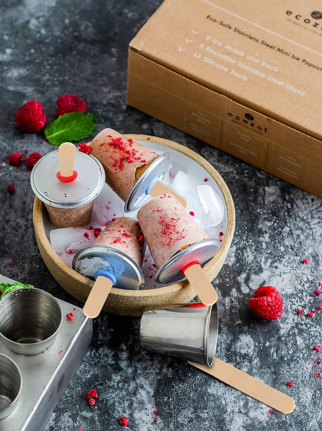 Eco-Friendly Stainless Steel Popsicle Molds with Silicone Seals