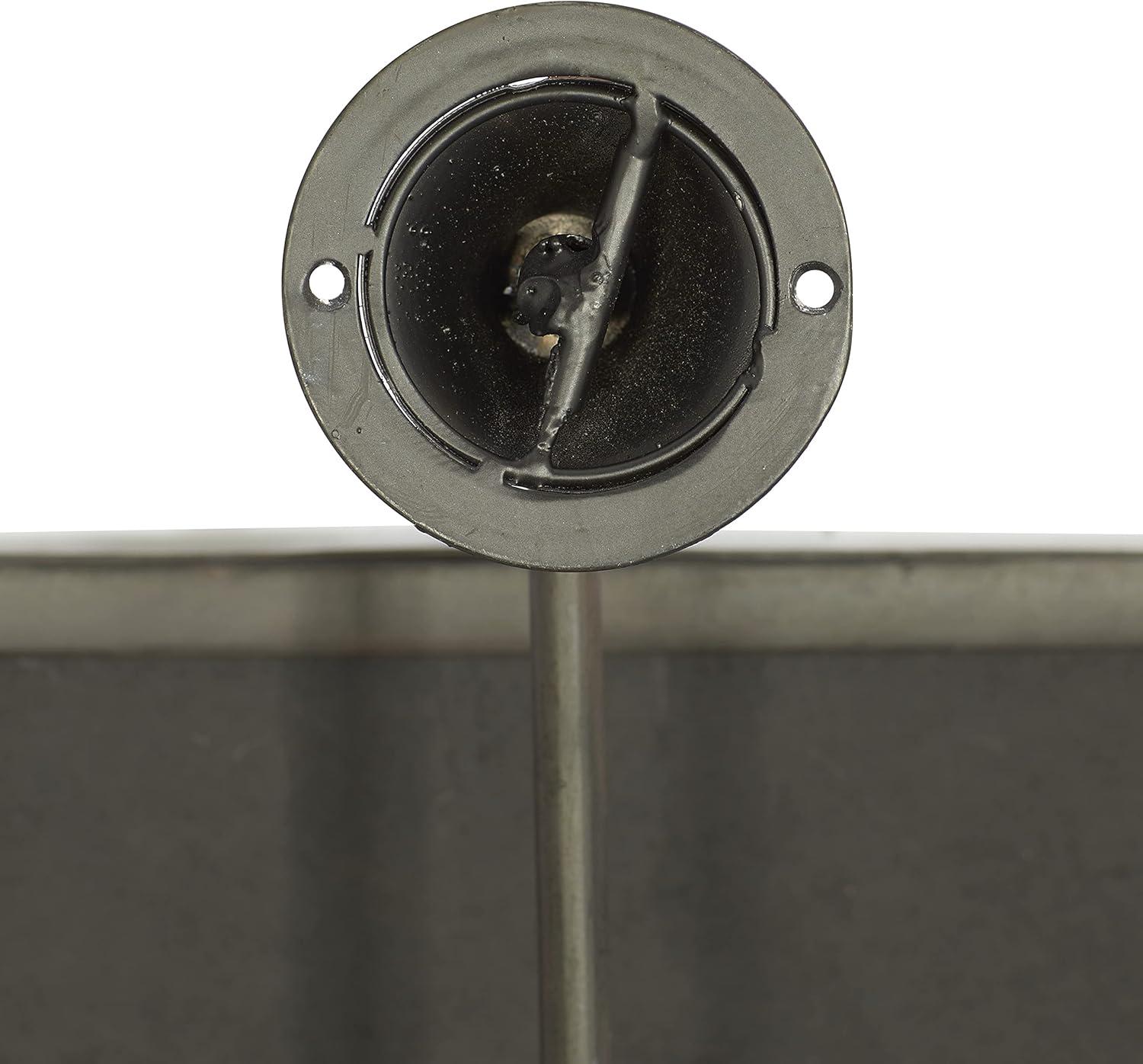 DecMode Industrial Rectangular Metal Wall Mirror with Pull Handle Design and Black Finish, 14"W x 28"H