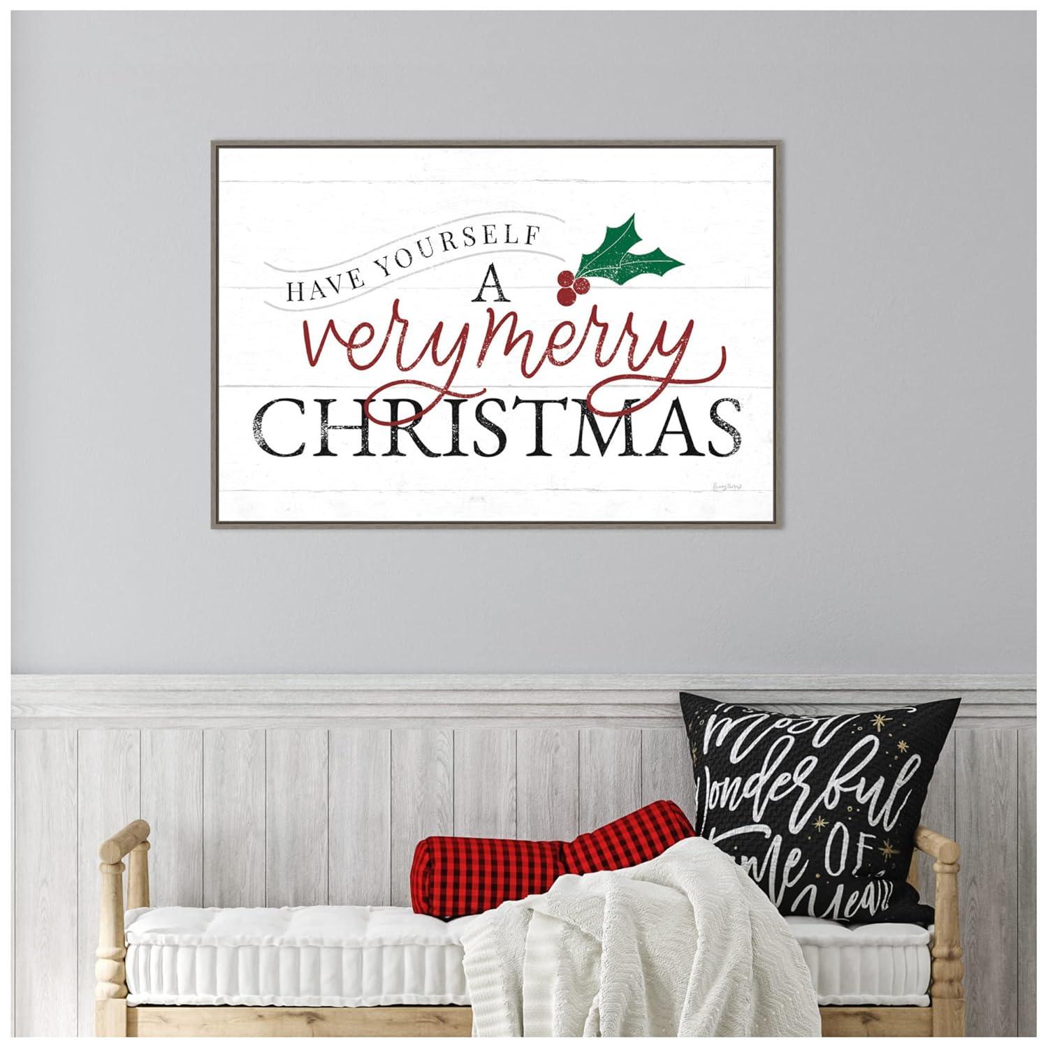 Amanti Art Vintage Christmas IV RG by Becky Thorns Canvas Wall Art Print Framed 33 x 23-in.