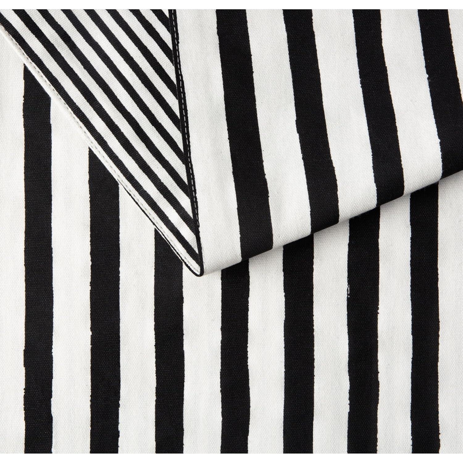 kate spade new york KATE SPADE NEW YORK Hand Painted Shirting Stripe Table Runner 15"x72" Silver/White