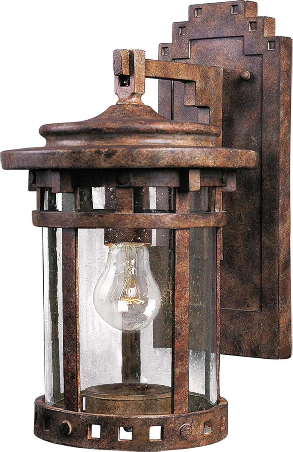 Sienna Brown Seedy Glass Outdoor Wall Sconce