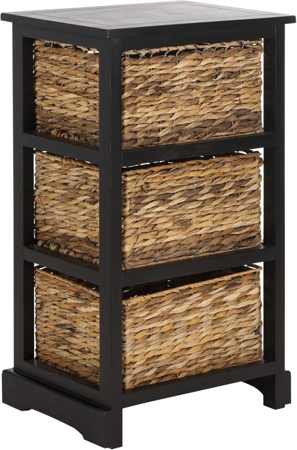 Halle Storage Side Table - AMH5738 - Distressed Black - Safavieh Couture
