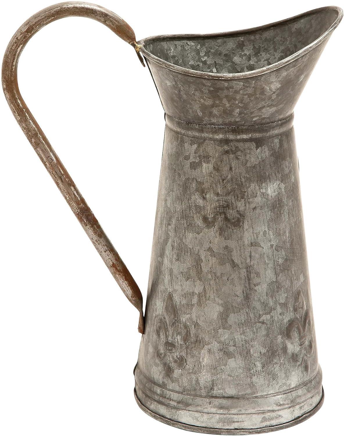 DecMode 10" x 12" Indoor Outdoor Brown Metal Watering Can Planter