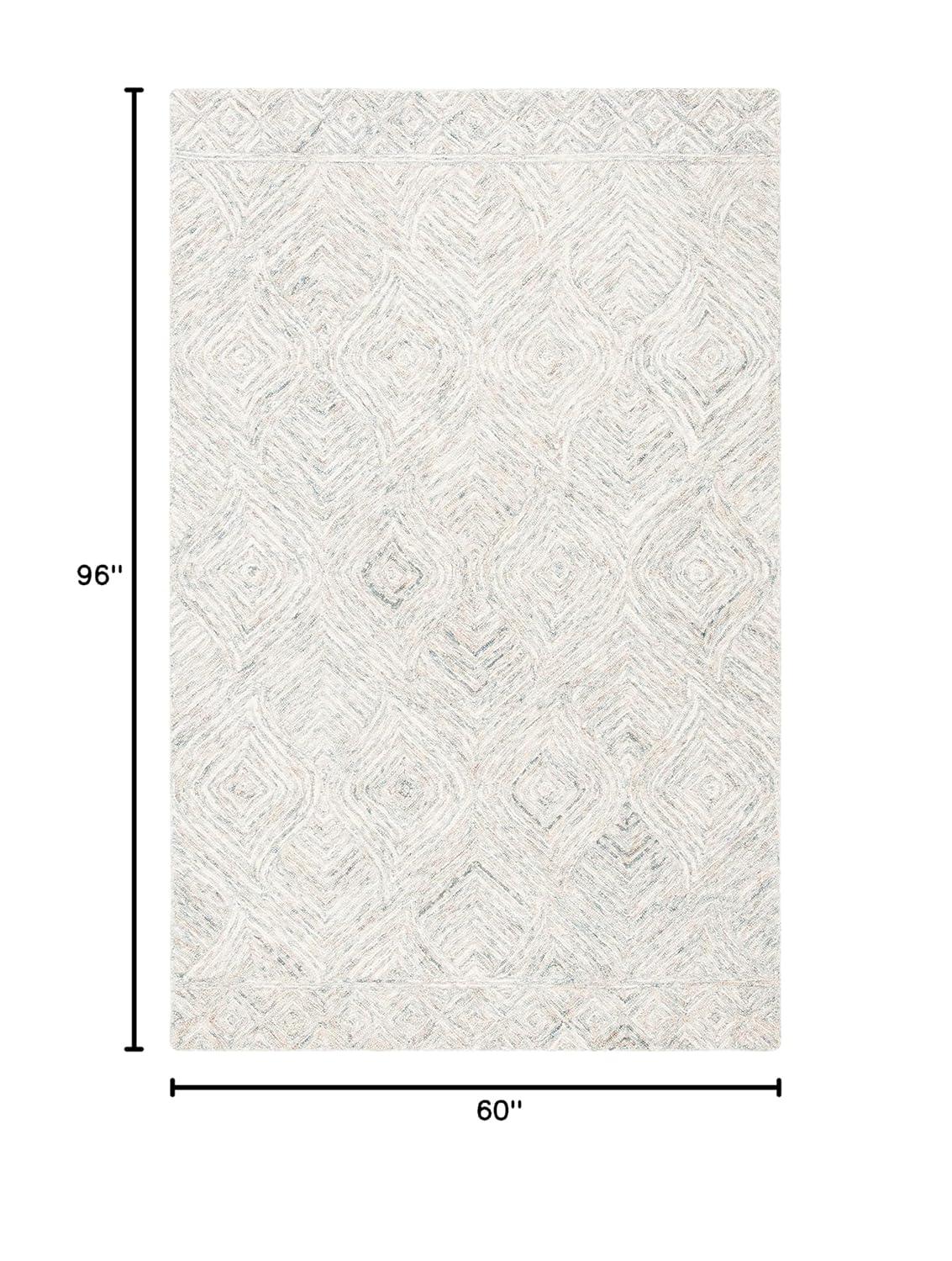 Ikat IKT703 Hand Tufted Area Rug - Beige/Grey - 5'x8' - Safavieh