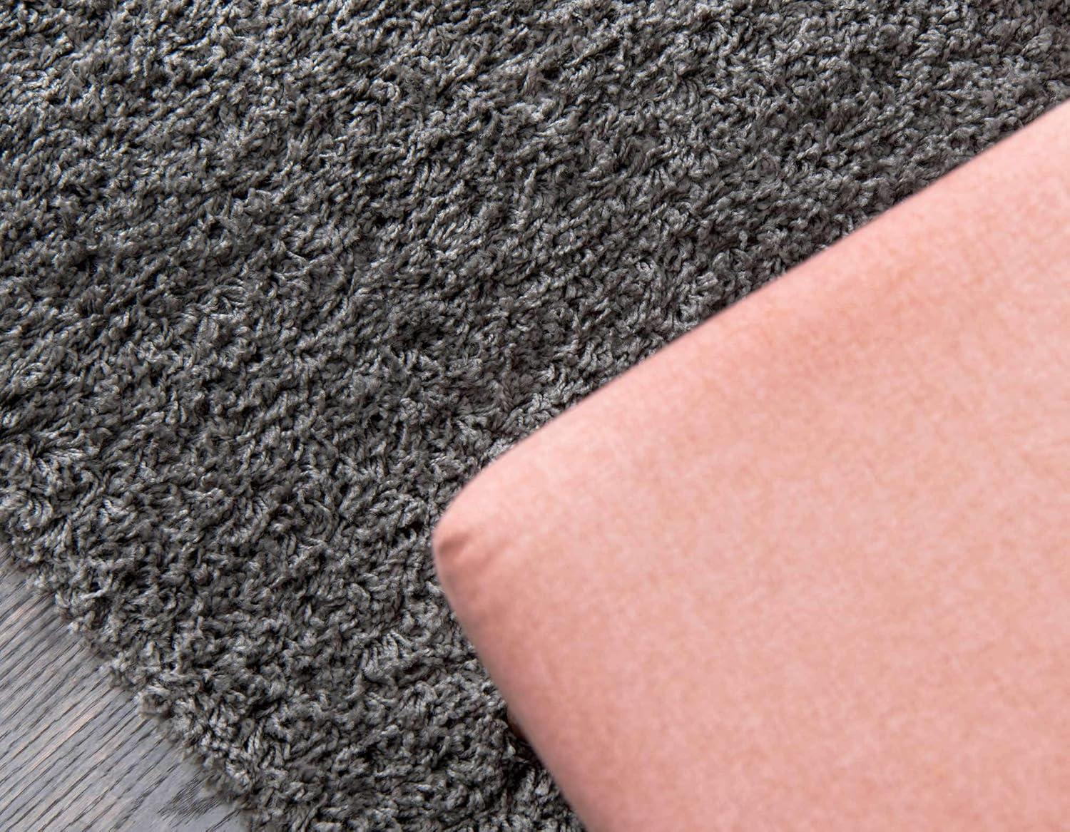 Unique Loom 6' 1 x 9' 0 Solid Shag Graphite Gray Area Rug