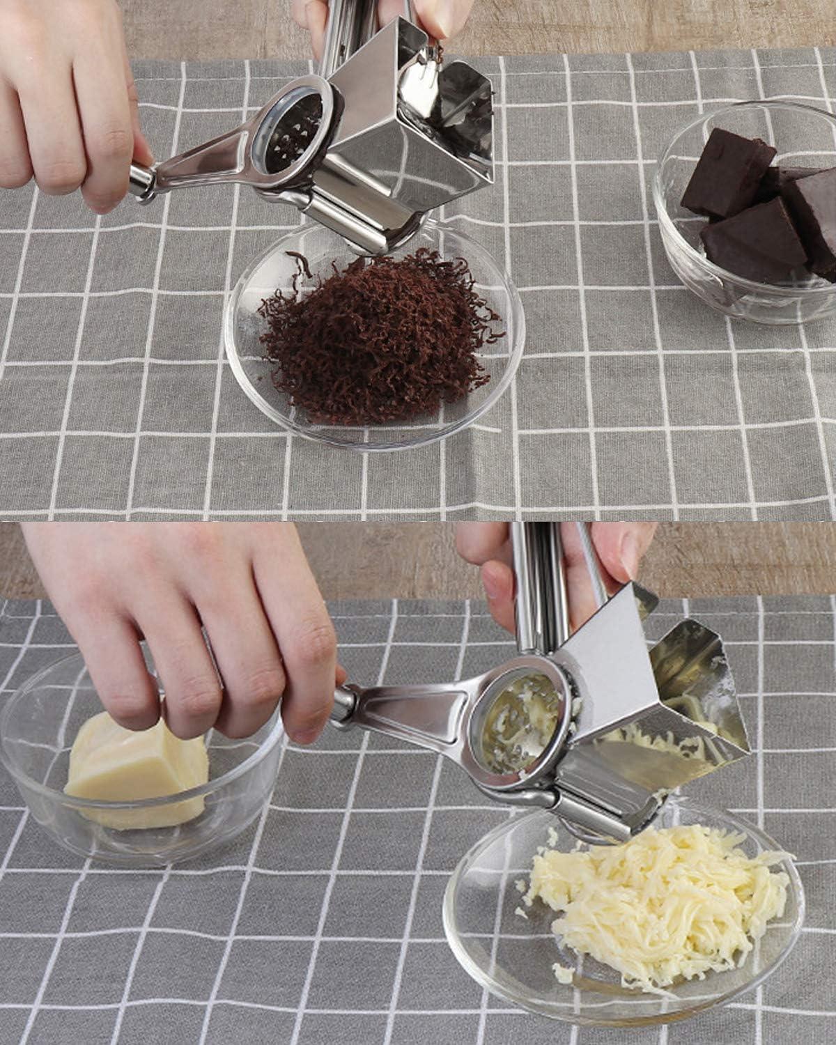 CAKVIICA Multipurpose Cheese Grater With 1 Stainless Steel Handheld Drums For Mozzerella Vegetables And More Ergonomic Design