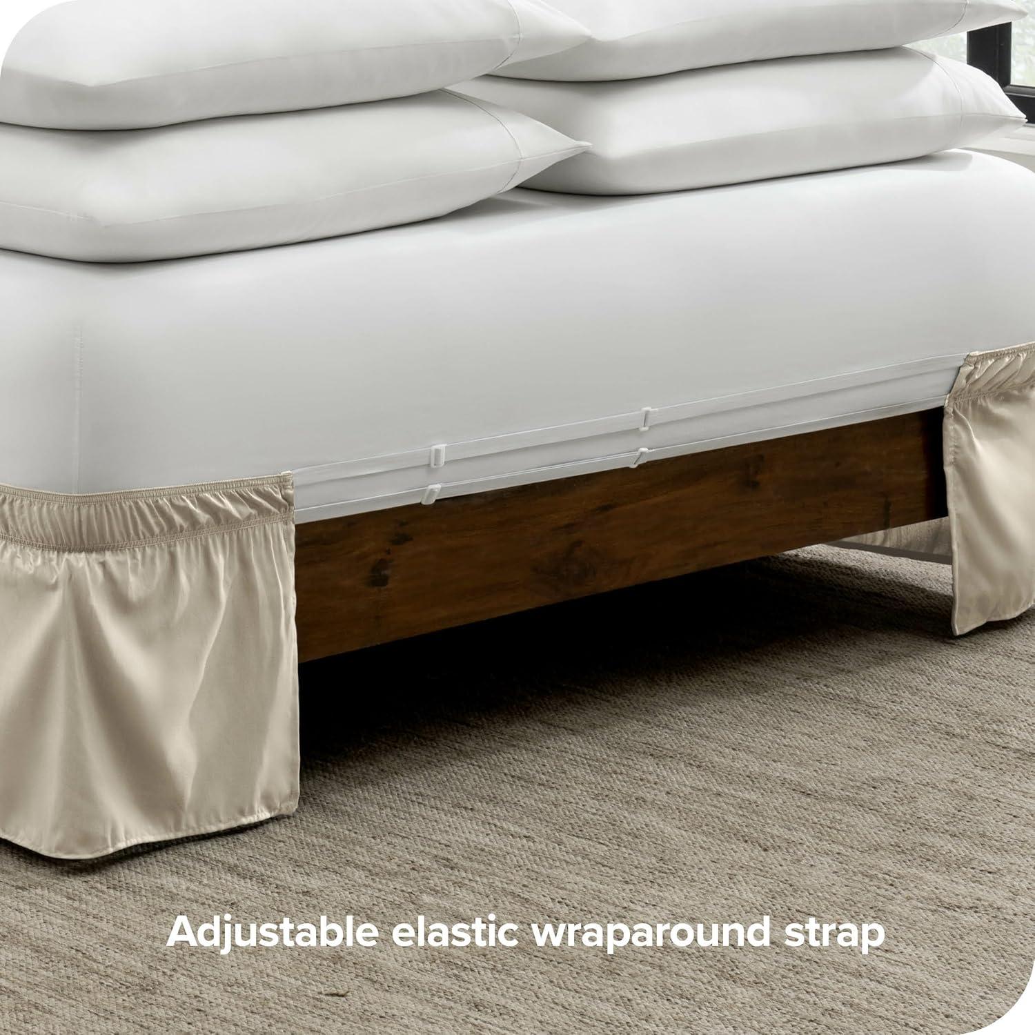 Adjustable Wrap Around Ruffled Bed Skirt by Bare Home