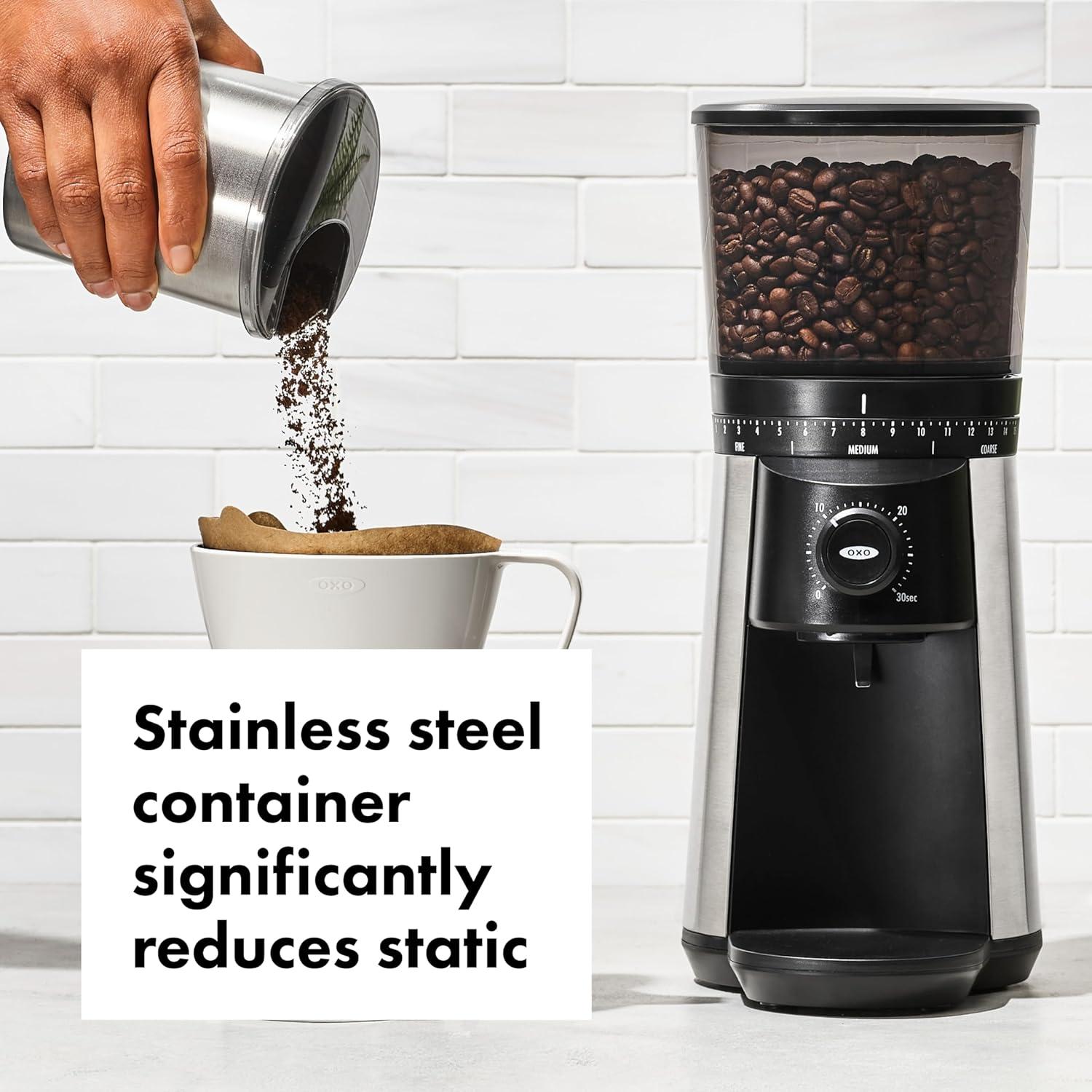 U-SHARE
 Brew Conical Burr Coffee Grinder , Silver