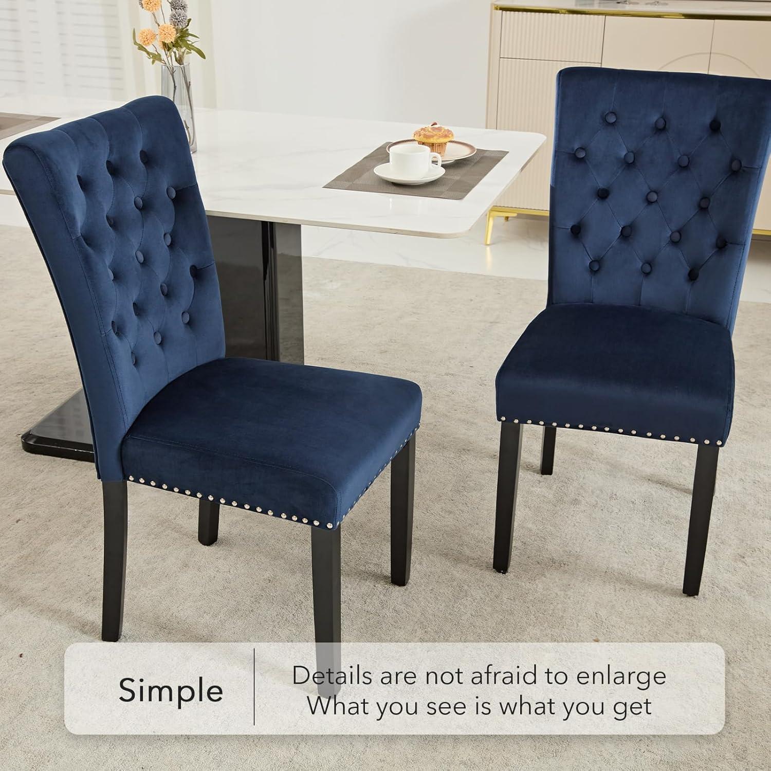 Velvet Dining Kitchen Chair Set of 2