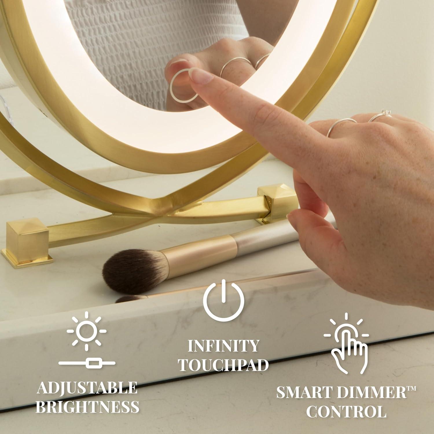 Zadro Brooklyn Oval LED Makeup Mirrors w/ Magnification & Marble Tray