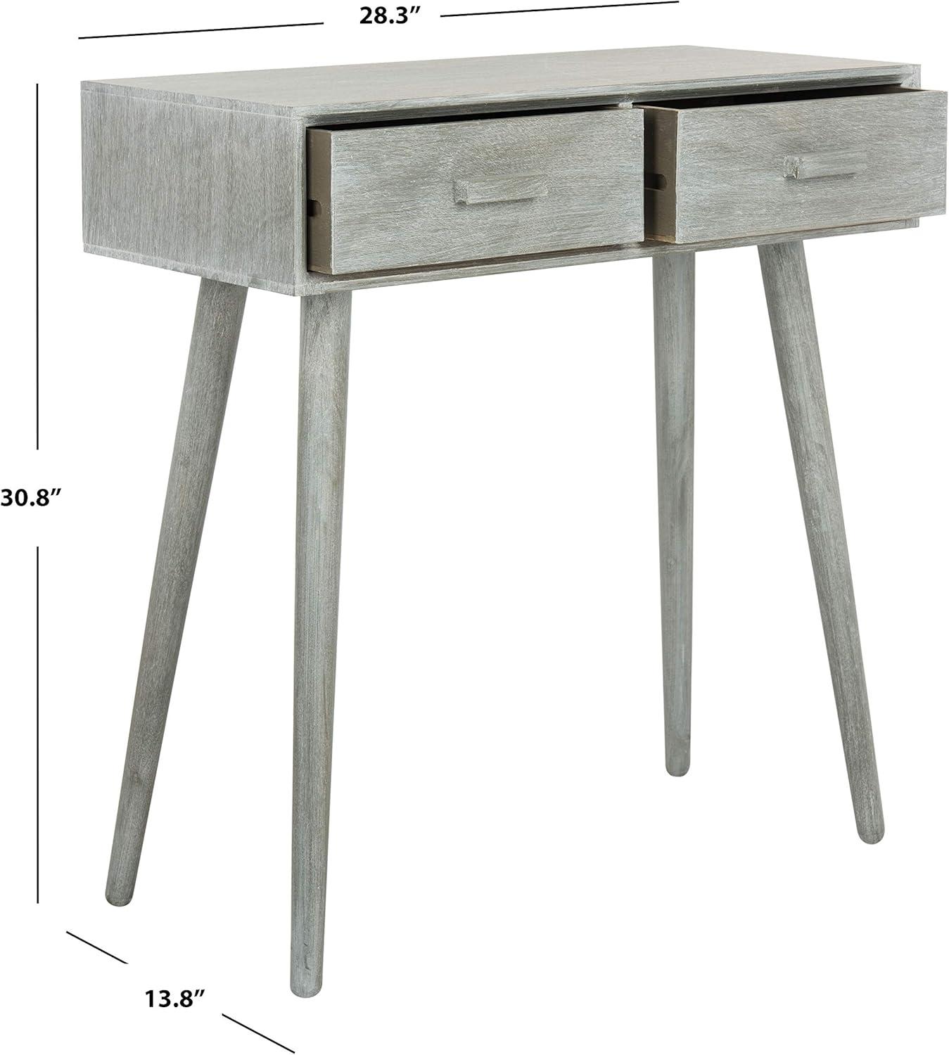 Transitional Slate Grey Rectangular 2-Drawer Console Table